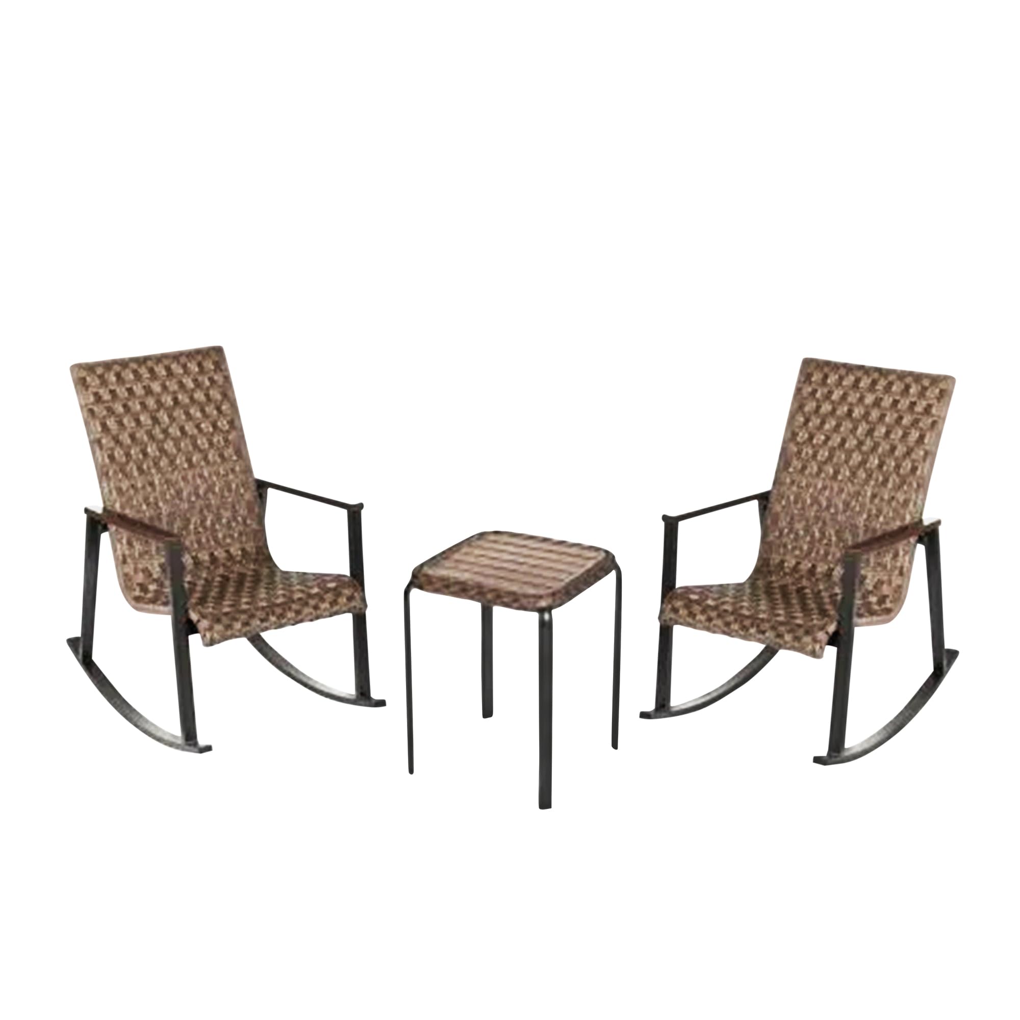 Bayside 3-Piece Brown Woven Wicker Patio Furniture Set - Outdoor Conversation Seating with 2 Chairs & Table - Perfect for Garden, Backyard, Poolside or Patio Relaxation
