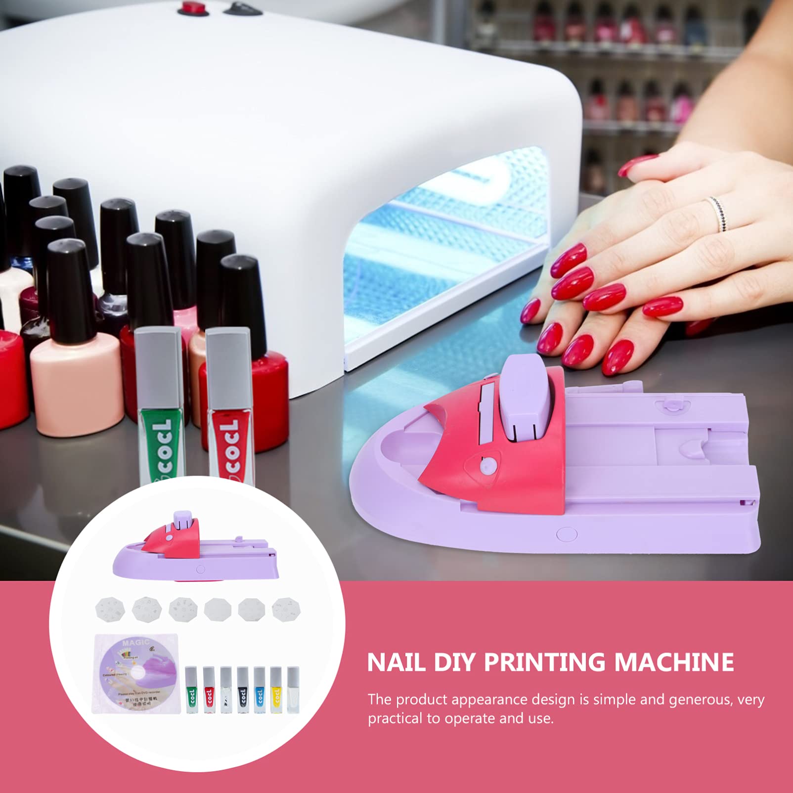 Professional Nail Art Printing Machine Kit - DIY Manicure Tool with Small Steel Plate for Nail Polish Designs | Perfect for Home Salon, Nail Artists & DIY Enthusiasts