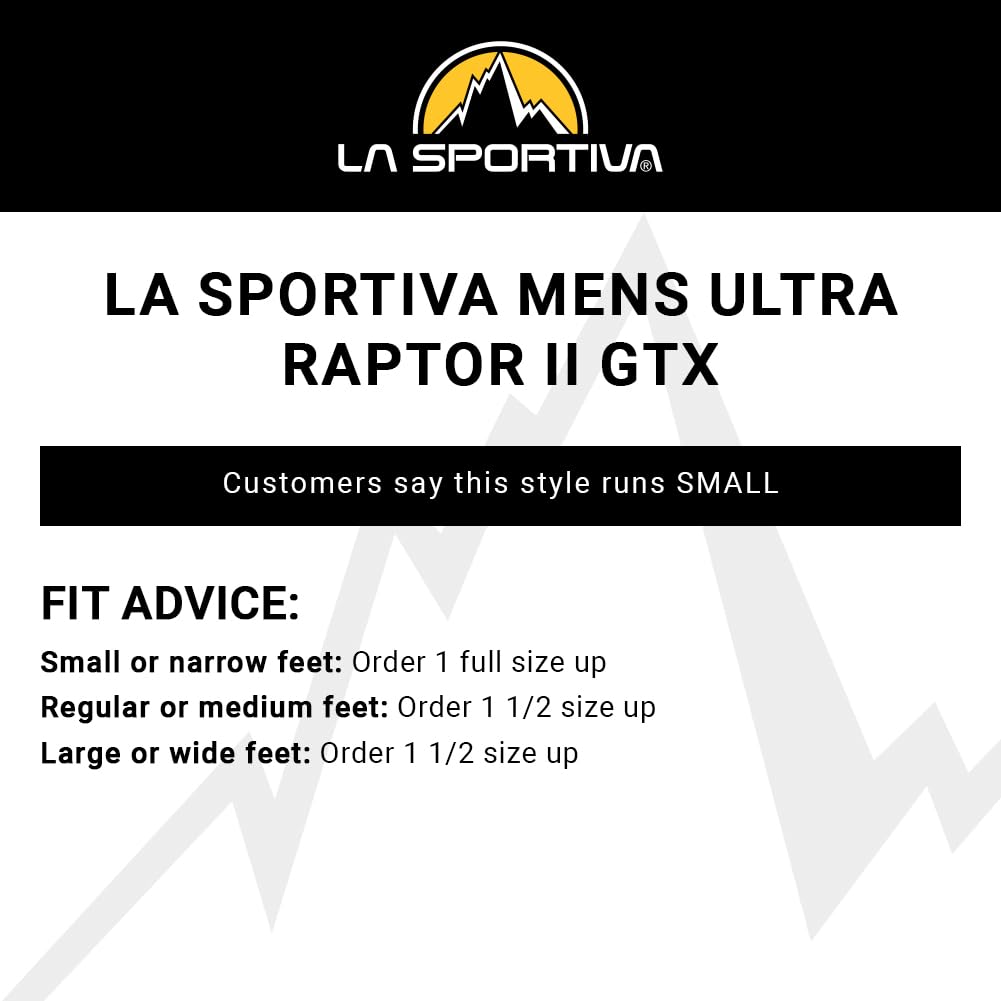La Sportiva Men's Ultra Raptor II GTX Waterproof Hiking & Trail Running Shoes - Lightweight, Durable for Outdoor Adventures