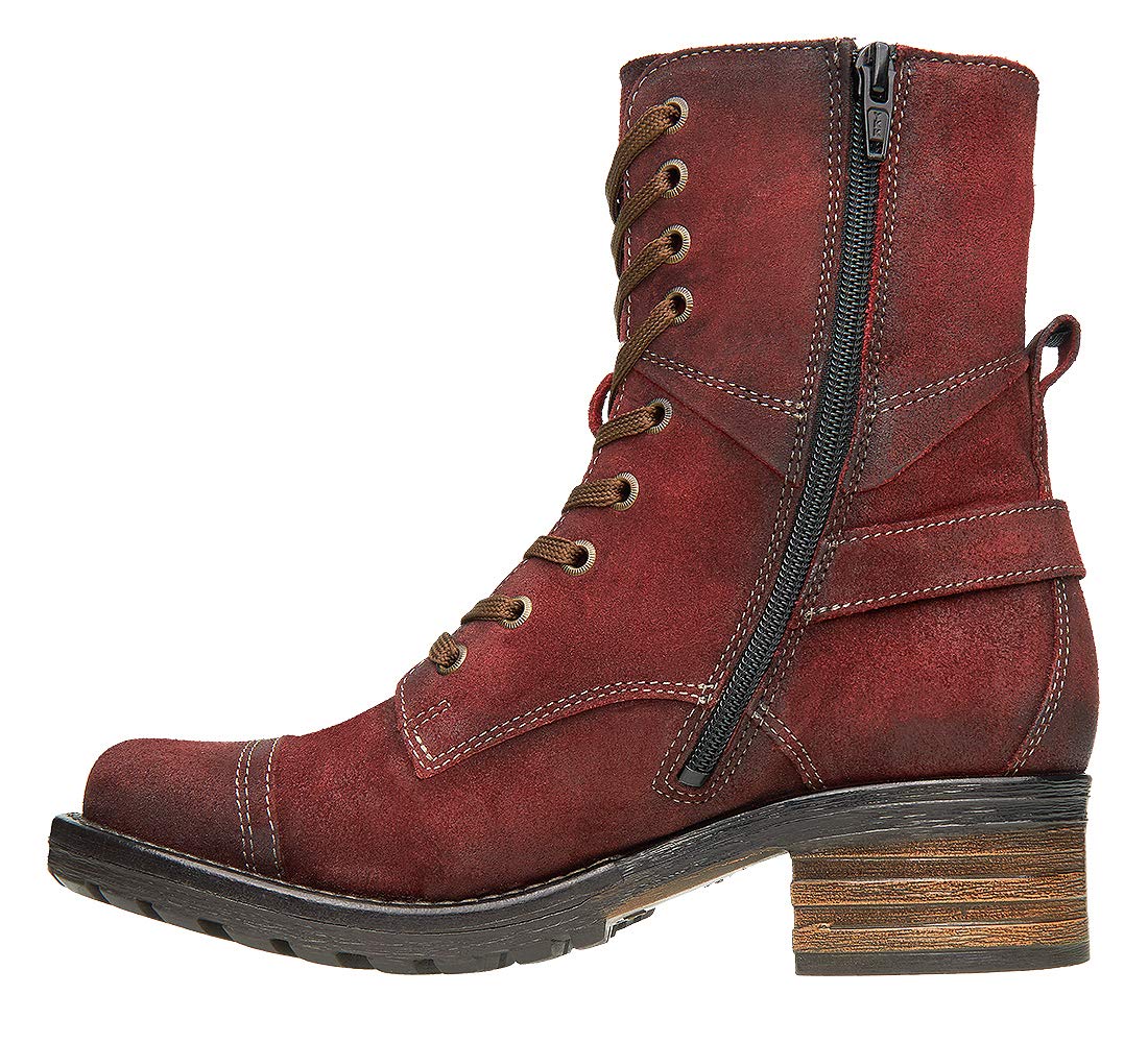 Taos Crave Women's Comfort Boots - Stylish Lace-Up & Zipper Ankle Boots with Removable Arch Support Footbed - Perfect for Everyday Wear, Work & Casual Outfits