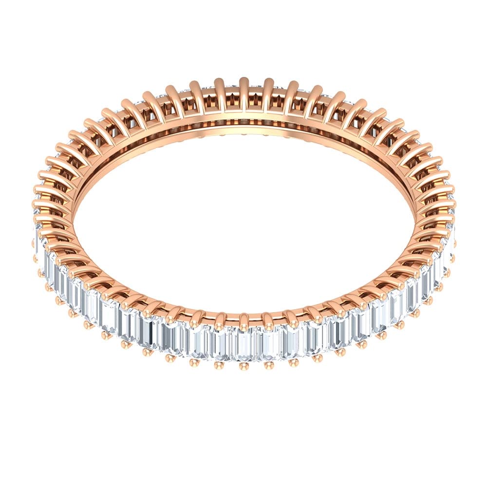 0.50 CT Baguette Cut Moissanite Eternity Ring for Women - 14K Solid Gold Wedding Band, Anniversary Gift, Stackable Ring for Bridal Jewelry & Special Occasions