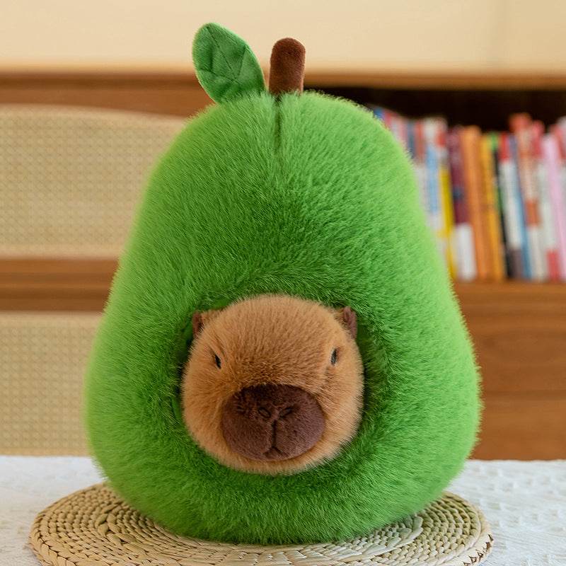 Cute Avocado Capybara Plush Toy - Soft Stuffed Animal Pillow for Kids & Adults | Perfect for Cuddling, Home Decor, and Gifts
