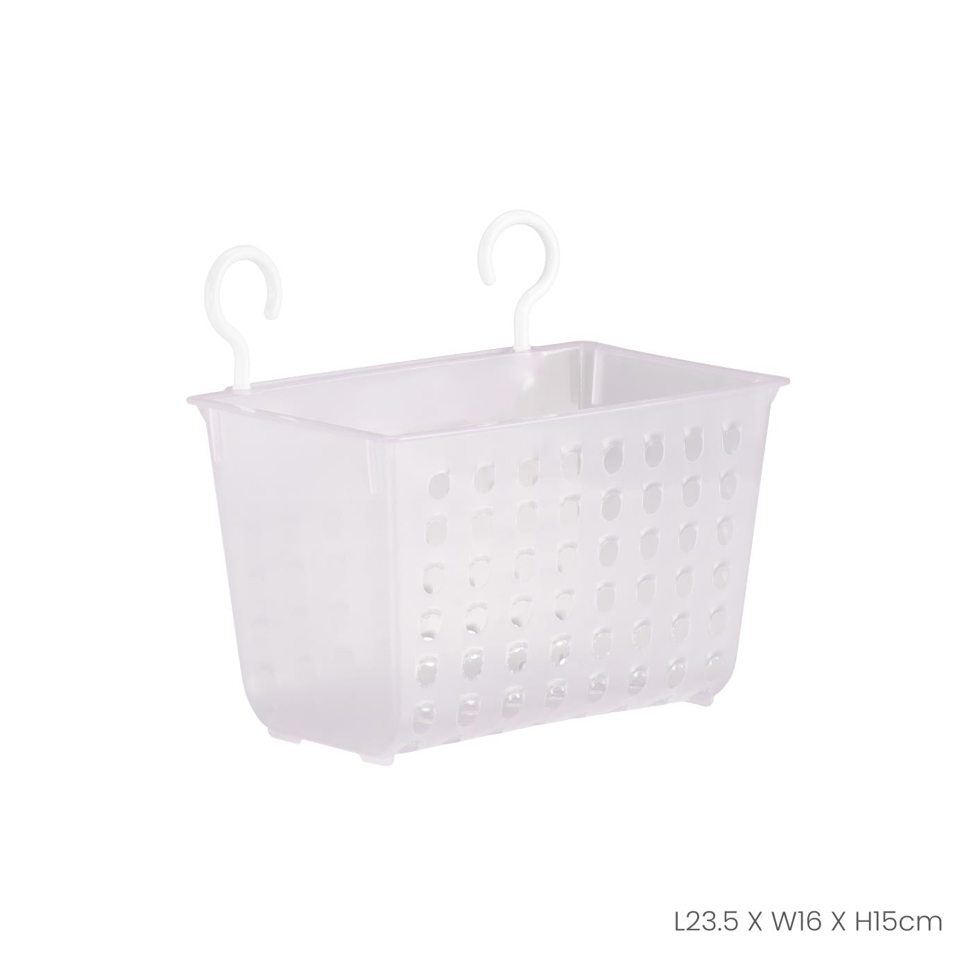 Hanging Basket with 2 Hooks - Wall Mounted Storage Organizer for Kitchen, Bathroom, or Office - Perfect for Fruits, Vegetables, Towels, and Supplies