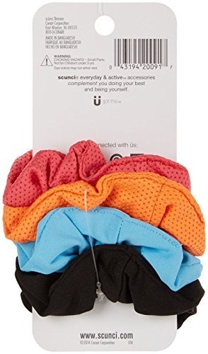 Scunci Mesh and Solid Hair Ties (Pack of 16) - No-Slip Hair Elastics for Women & Girls - Perfect for Workouts, School, and Everyday Styling