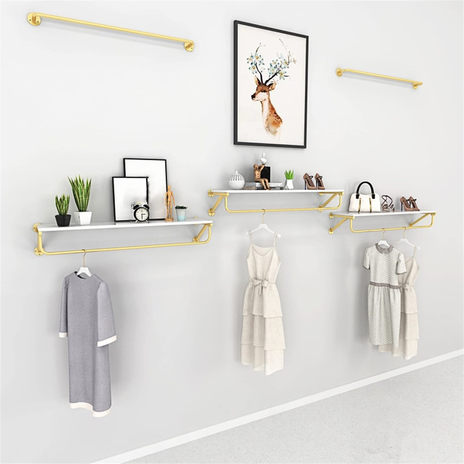 Modern Wall-Mounted Coat Rack with Shelf - Space Saving Clothes Organizer for Entryway & Bedroom
