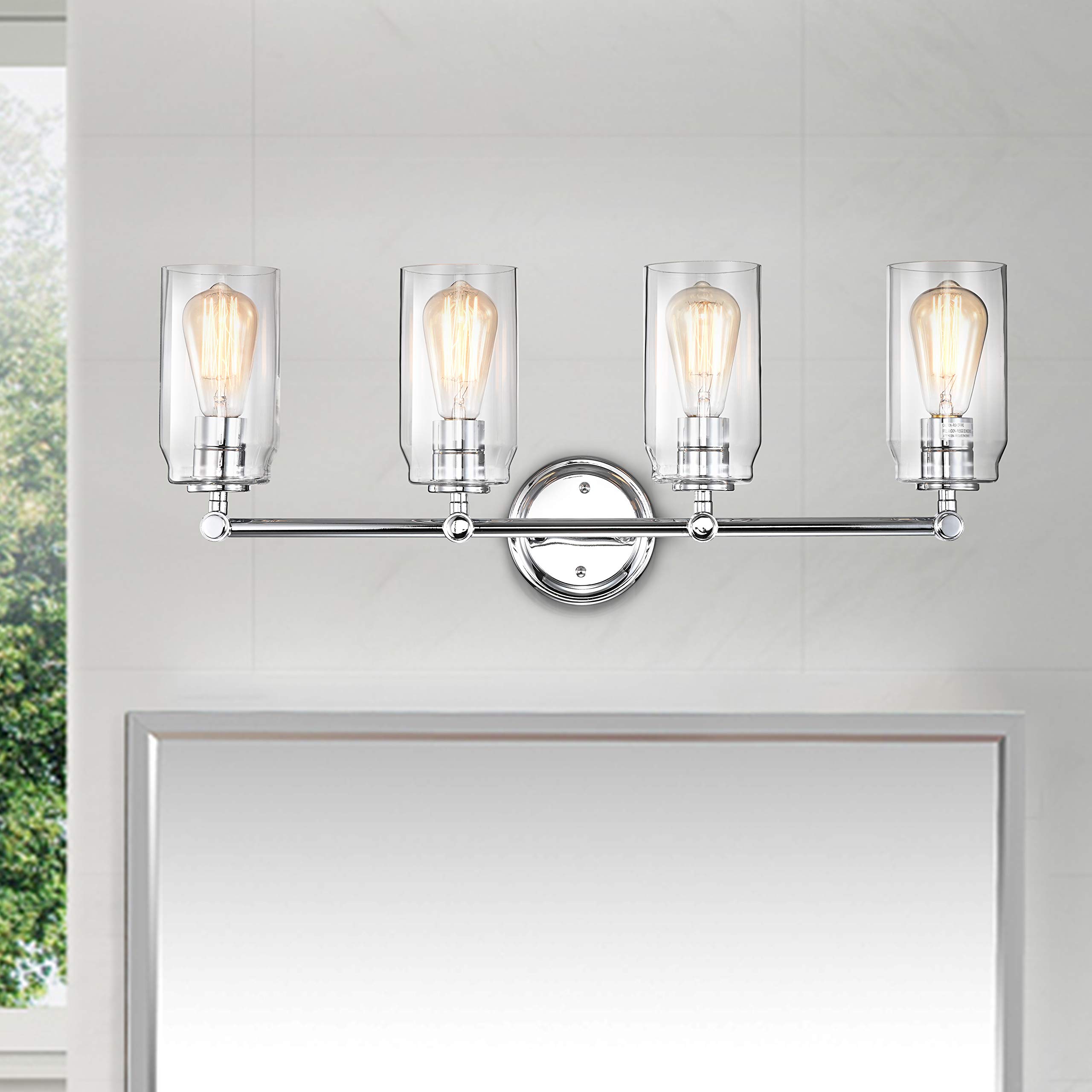 Modern 4-Light Chrome Bathroom Vanity Light Fixture 28