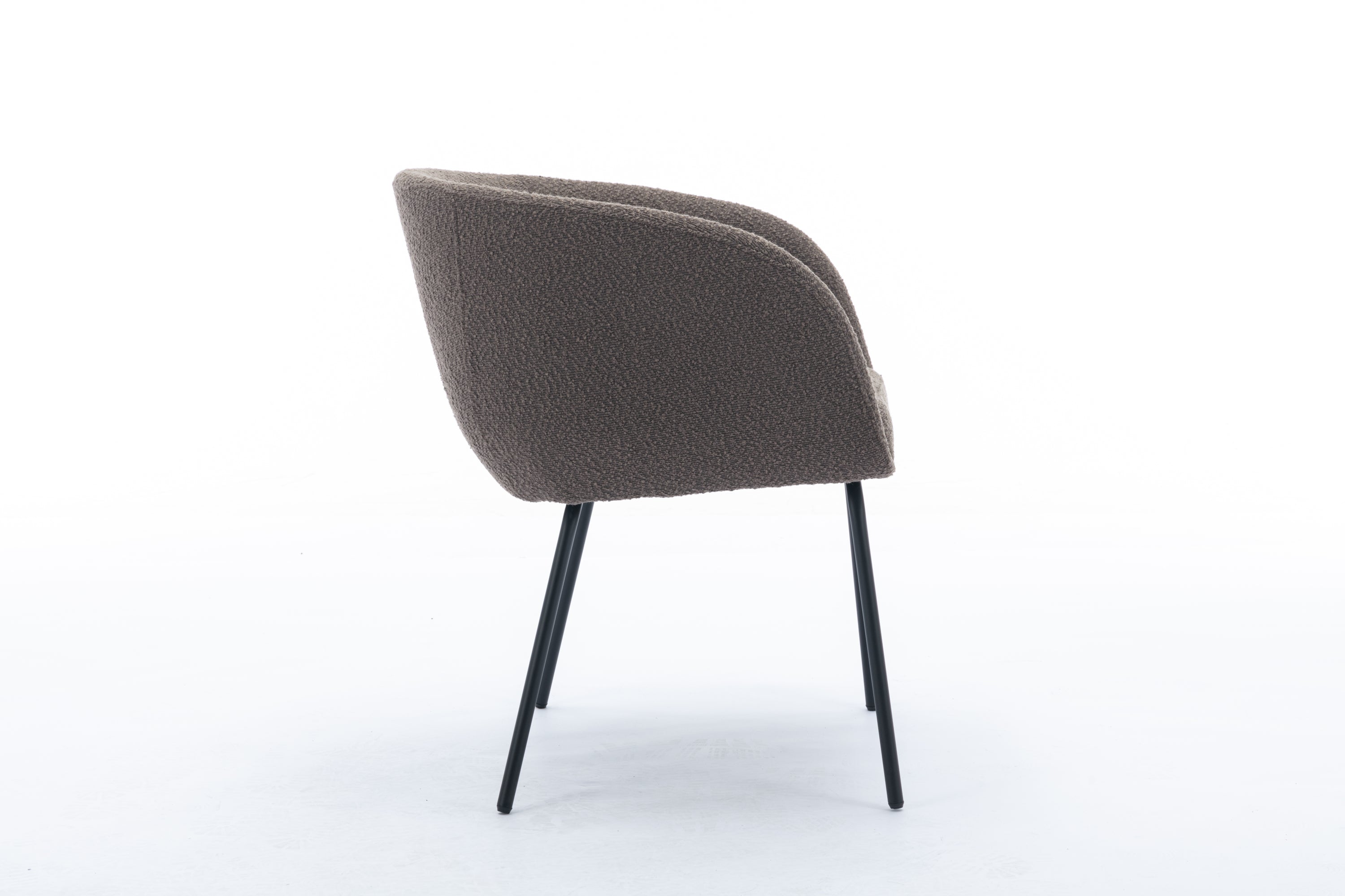 039 Set of 1 Boucle Fabric Dining Chair With Black Metal Legs - Modern Upholstered Accent Chair for Dining Room, Kitchen, Office or Living Room