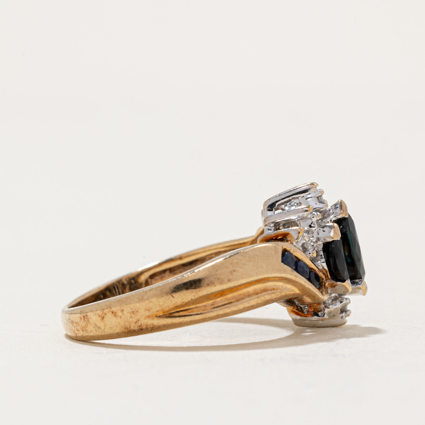 Exquisite 0.37ctw Sapphire & Diamond Ring with 0.03ctw Diamonds | Size 5.5 | Elegant Engagement, Wedding, Anniversary Gift for Her | Perfect for Special Occasions & Romantic Moments