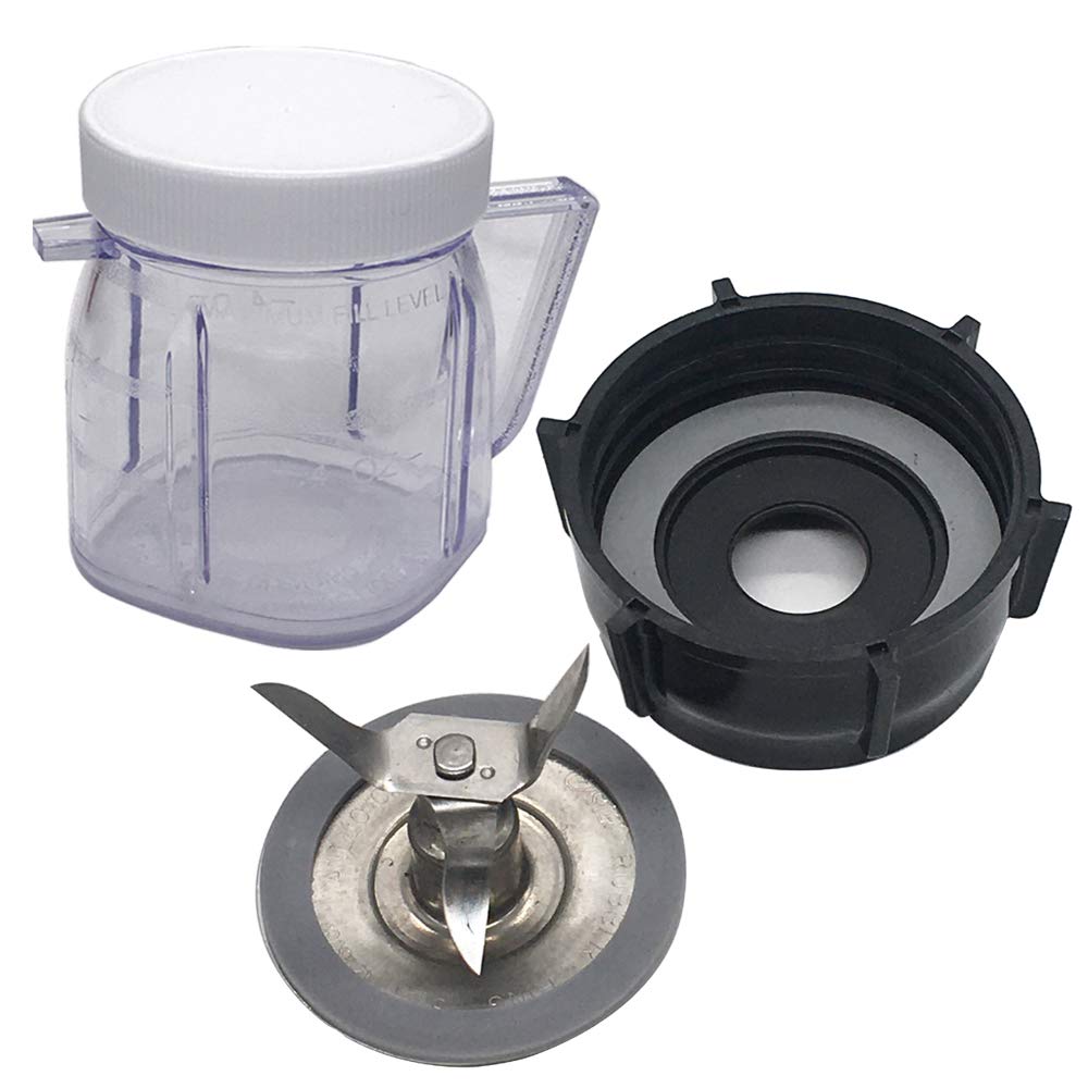 Oster Blender Replacement 4961 Ice Crusher Blade with 4937 1-Cup Mini Jar - Compatible with Oster Fusion, Osterizer & Precise Blend 5-Cup Blenders - Perfect for Smoothies, Shakes & Frozen Drinks at Home or Commercial Use
