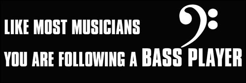 Bass Player Sticker - Music Decals, Bass Clef Vinyl, Follow The Bassist Bumper Stickers for Cars, Trucks, Laptops & Coolers (3x9 inch) - Perfect for Musicians, Bands, Music Lovers & Gifts