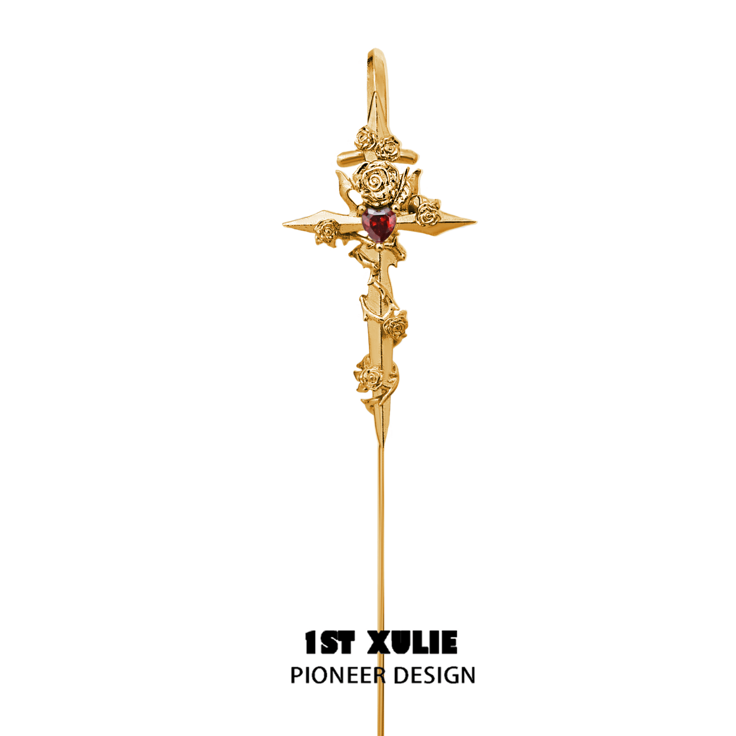 24K Gold Plated Needle Piercing Earrings for Women - Taboo Rose Body Jewelry for Cartilage, Helix & Lobe - Hypoallergenic Fashion Earrings for Parties, Dating & Special Occasions