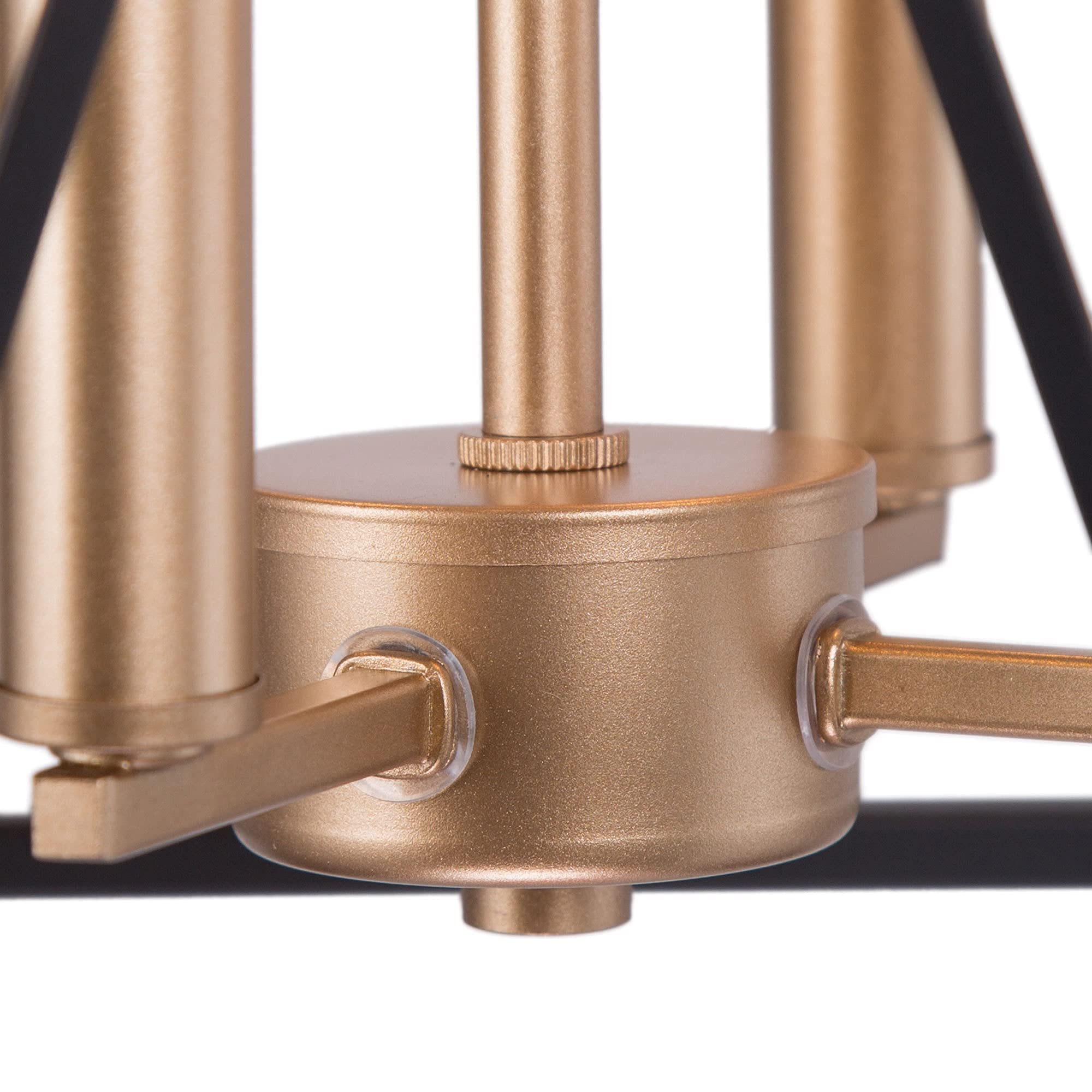 Durent Lighting Black and Gold Chandelier - Modern 4-Light Cage Chandelier Fixture for Dining Room, Bedroom, Living Room, Kitchen Island & Foyer | Elegant Lighting for Home Decor, Wedding & Restaurant Ambiance