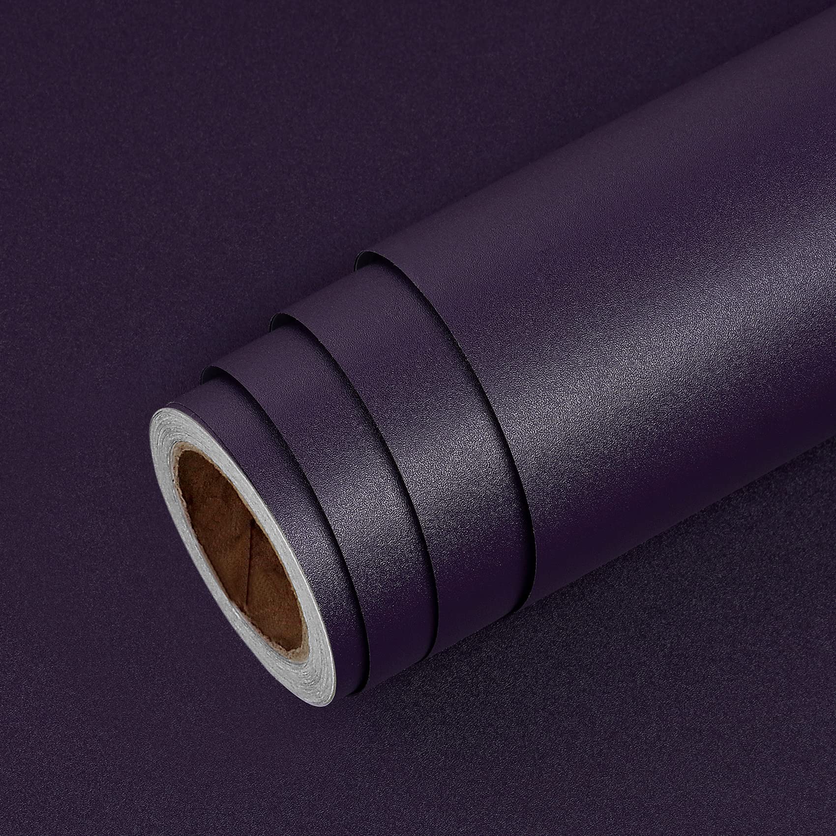 Livelynine Dark Purple Peel and Stick Wallpaper - Removable Contact Paper for Countertops, Desks, Cabinets & Walls - Moody Vinyl Wrap (15.8x78.8 Inch) - Perfect for Bedroom, Bathroom, Living Room & Dorm Shelves Decoration