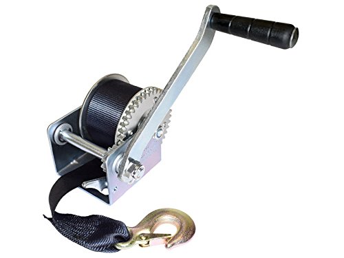 RAM Marine & Utility Winch with Strap & Latch Hook (BQW-600) - Heavy Duty Boat Trailer Winch for Safe and Secure Loading