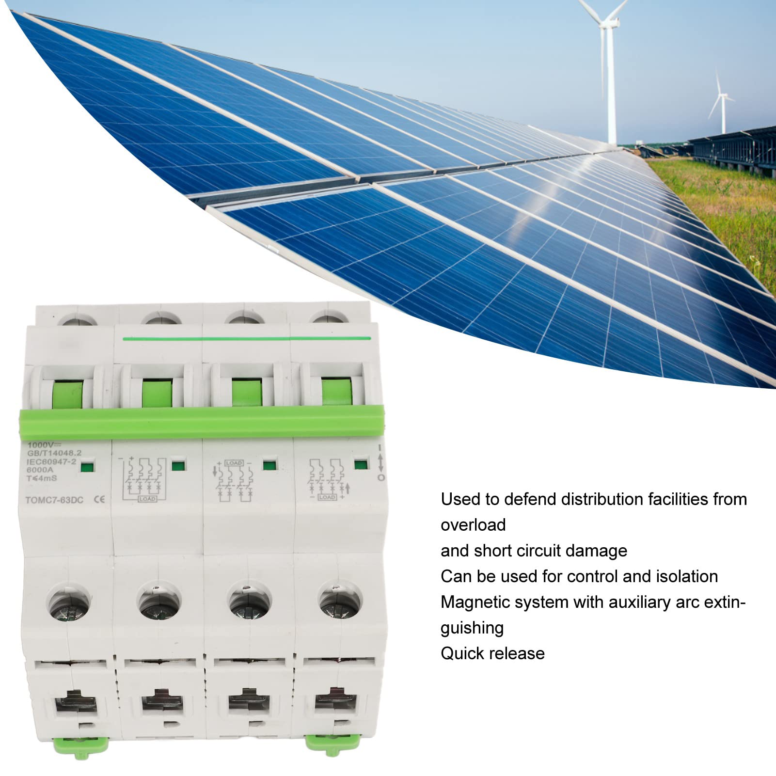 EXCLUZO 25A 1000V DC Solar Circuit Breaker - High Power Reliable Protection for Solar Panel Systems | Perfect for Off-Grid, RV & Home Solar Power Installations