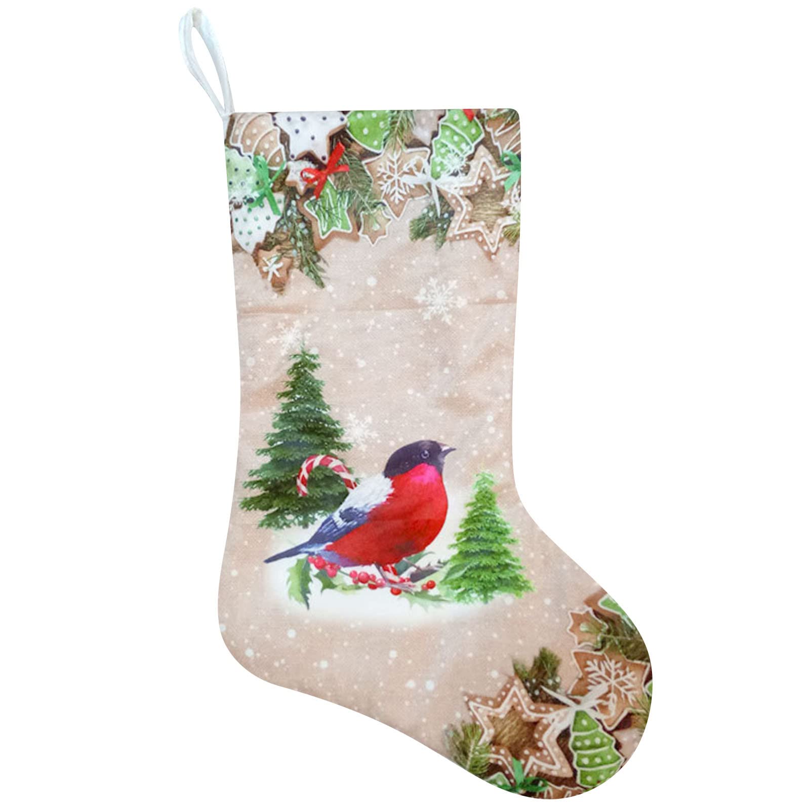 17 Inch Large Christmas Stocking Socks - Elegant Holiday Decor with Crystal Pendants for Xmas Tree, Fireplace, Wedding & Party Decorations