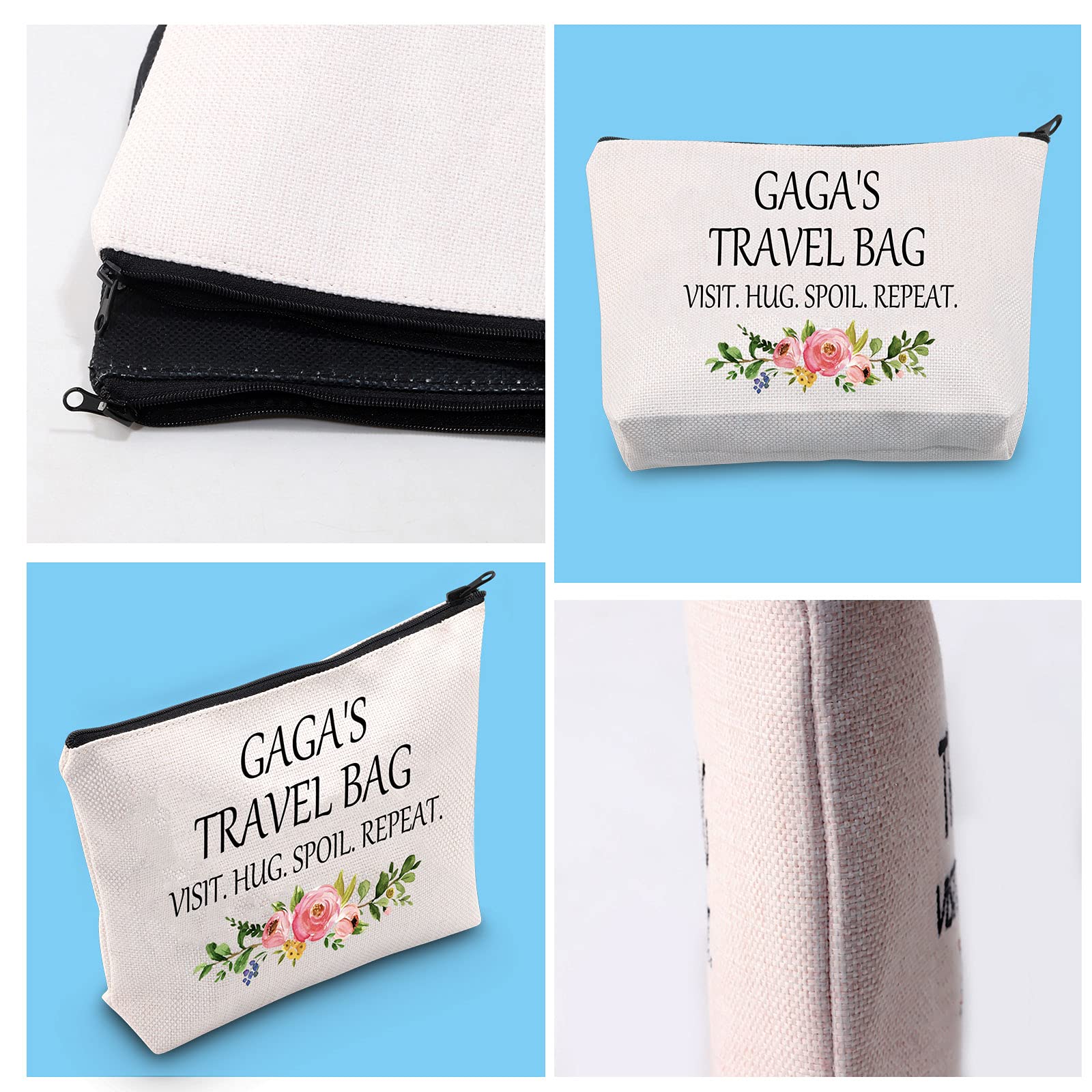 Gaga Makeup Bag - Waterproof Travel Toiletry Organizer for Women, Perfect Gift for Grandma, Mom & Friends - Ideal for Vacations, Gym, Cosmetics & Travel Essentials