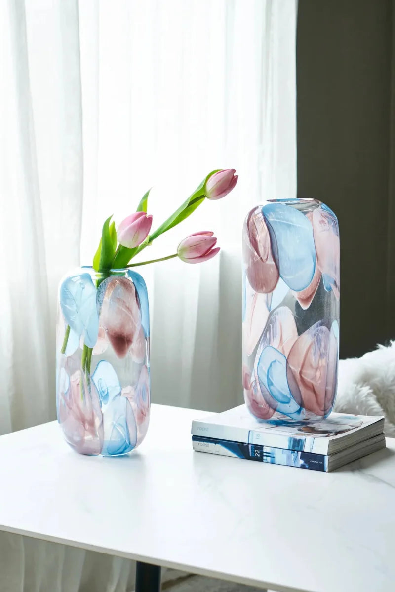Pastel Bloom Hydroponics Vase - Elegant Glass Flower Vase for Home Decor, Office Desk, Wedding Centerpieces & DIY Plant Growing