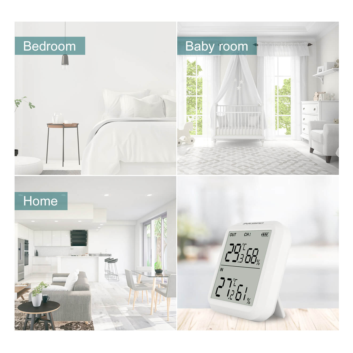 Wireless Digital Hygrometer Thermometer ITH 20R - Accurate Indoor Temperature Humidity Monitor for Home, Office, Nursery & Greenhouse