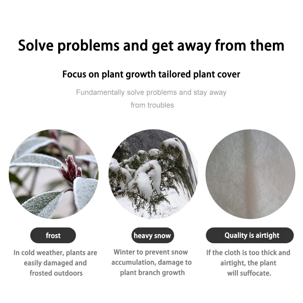 Multi-Size Plant Frost Protection Cover with Zipper & Drawstring - Winter Plant Blanket for Trees, Shrubs & Outdoor Plants - Cold Weather Wind & Frost Shield for Garden, Patio & Backyard