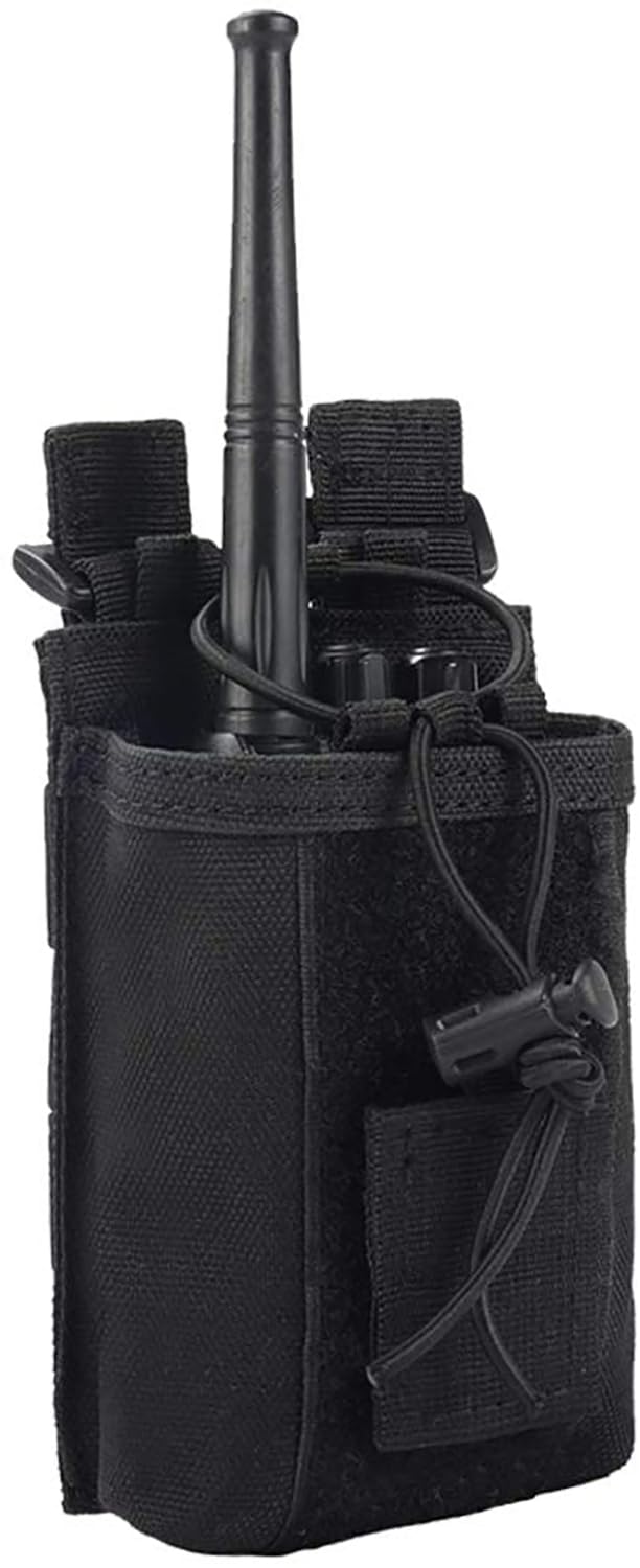 Tactical Radio Pouch - 1000D Nylon Molle Adjustable Two-Way Radio Holder Bag for Walkie Talkies - Perfect for Military, Police, Hiking & Outdoor Adventures