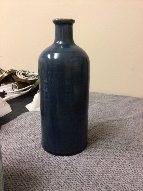 Handmade Dark Blue Ceramic Vase for Home Decor - Elegant Flower Vase for Living Room, Dining Table & Wedding Centerpieces