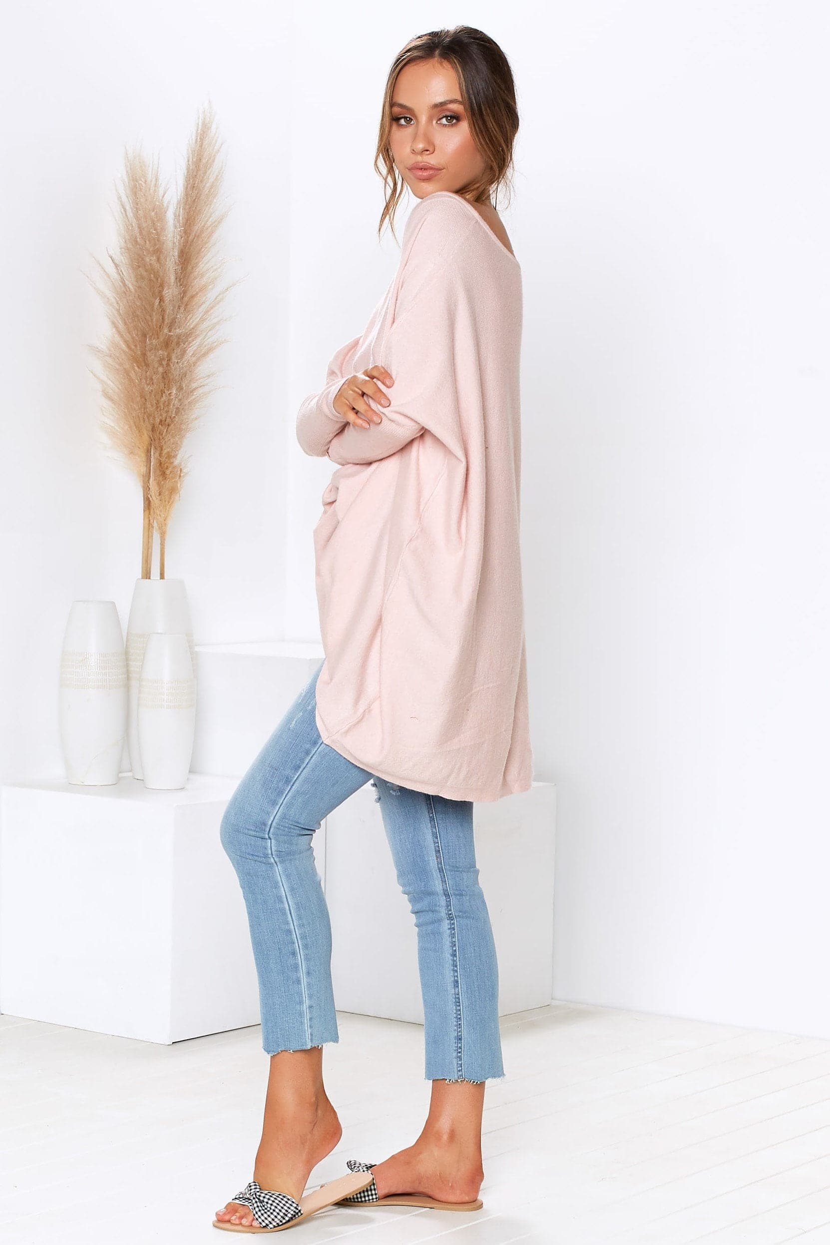 Amalia Knit Top for Women - Soft Blush Pink Casual T-Shirt | Perfect for Everyday Wear, Layering & Office Outfits