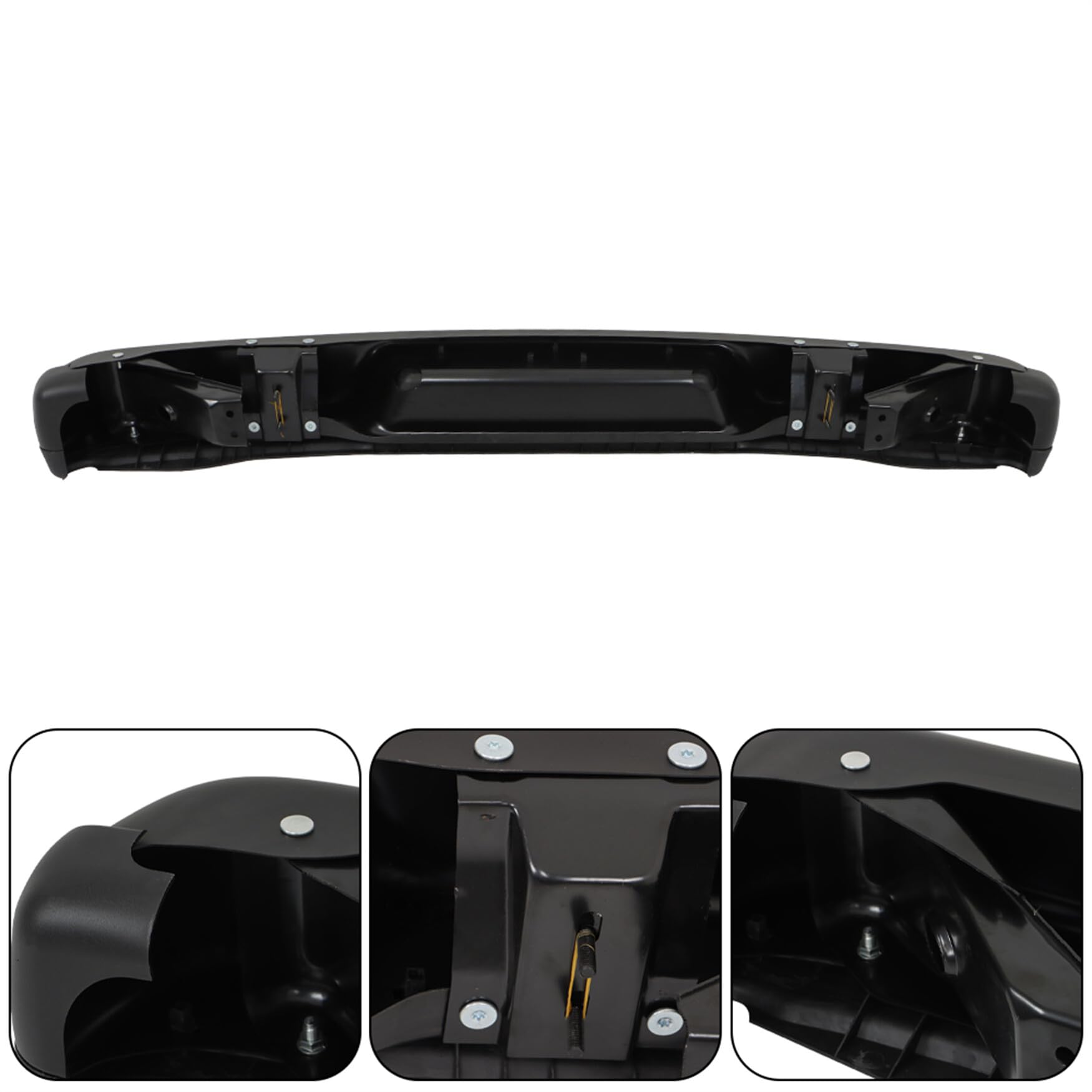 Black Steel Rear Step Bumper Replacement for 1996-2023 Chevy Express 1500/2500/3500 & GMC Savana 1500/2500/3500 - GM1103143 - Heavy Duty Protection for Towing & Loading