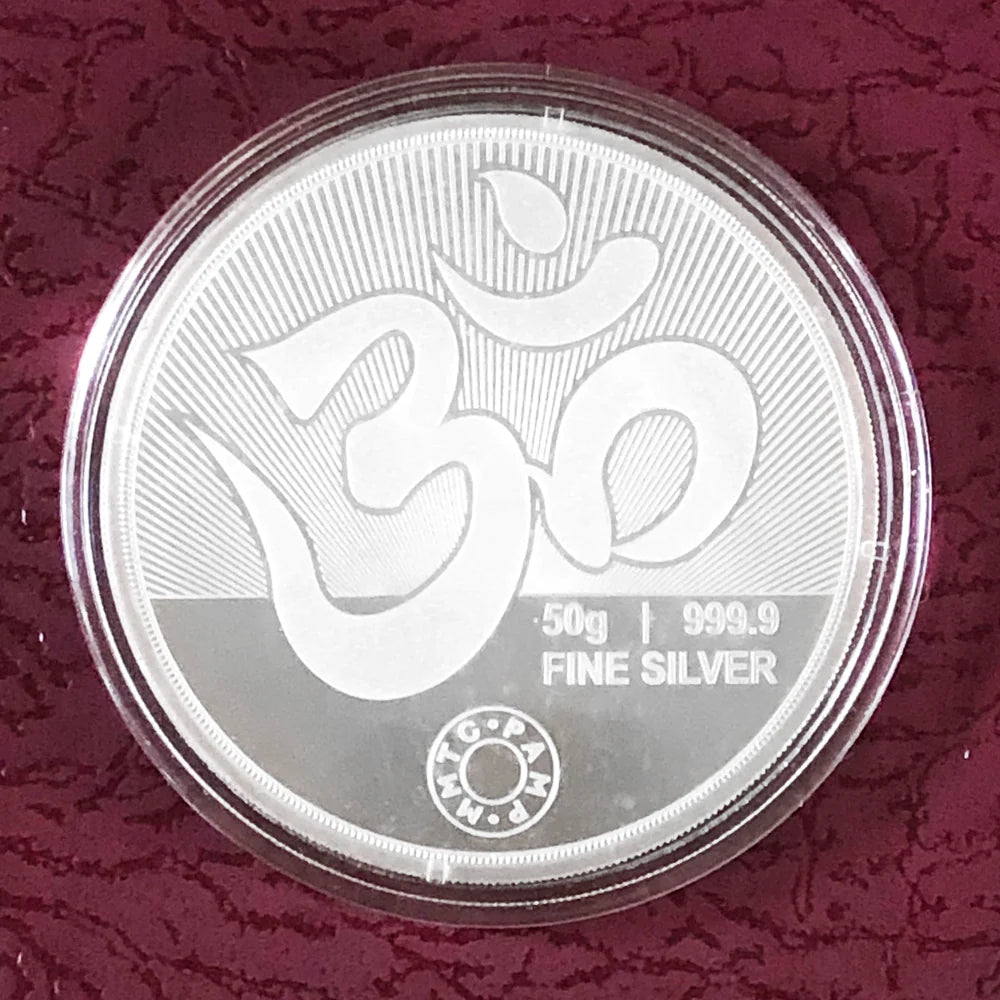 999 MMTC Lakshmi Ganesha Pure Silver Coin (Design 1) - Authentic Indian Divine Collectible - Perfect for Puja, Home Decor & Investment