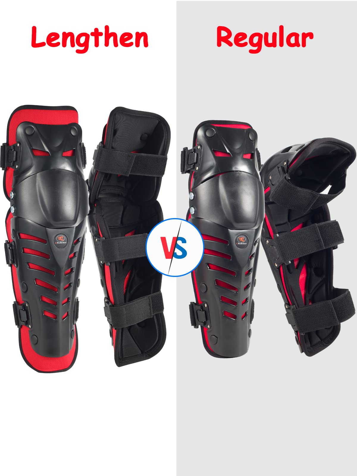 Motorcycle Knee & Shin Guards - Adjustable Long Leg Protection Pads for Men | Crash Proof & Bendable MTB Motocross Gear | Ideal for Off-Road Riding, Racing & Adventure Motorcycling