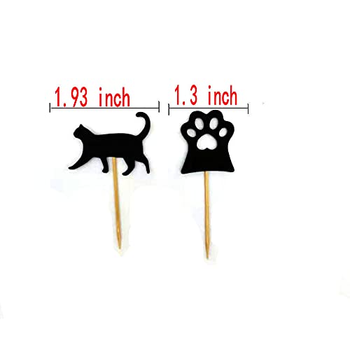 20-Pack Cat Paw Cupcake Toppers for Birthday, Baby Shower & Halloween Parties - Adorable Cat Theme Cake Decorations for Pet Lovers & Themed Celebrations