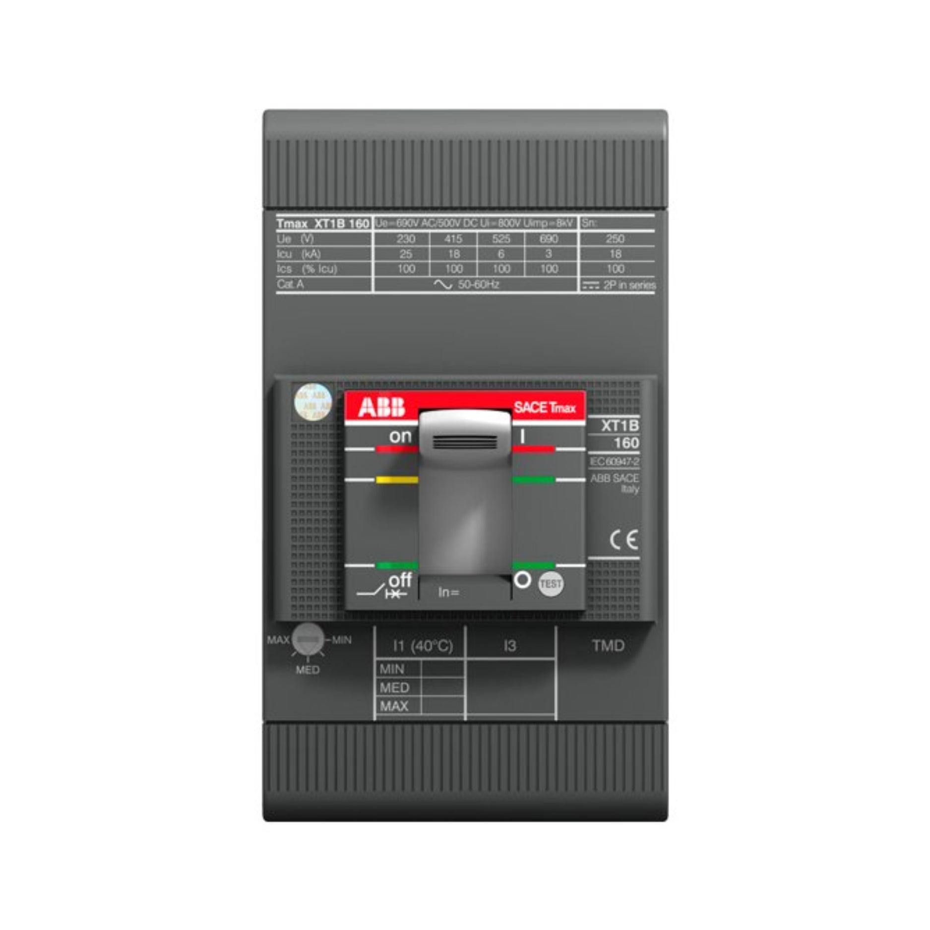 ABB XT1B 160 Circuit Breaker - 160A Molded Case Circuit Breaker for Industrial & Commercial Electrical Protection | Perfect for Panel Boards, Switchgear & Power Distribution Systems
