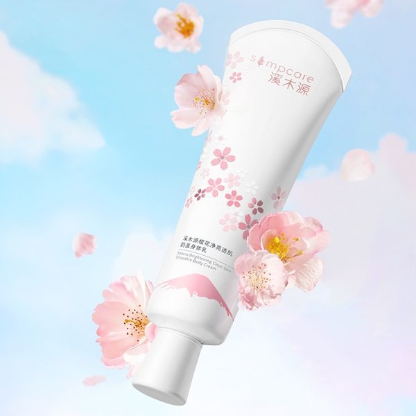 SIMPCARE Sakura Brightening Body Lotion - Clear & Smooth Skin Care for Dry & Sensitive Skin - Perfect for Daily Moisturizing & Nighttime Hydration