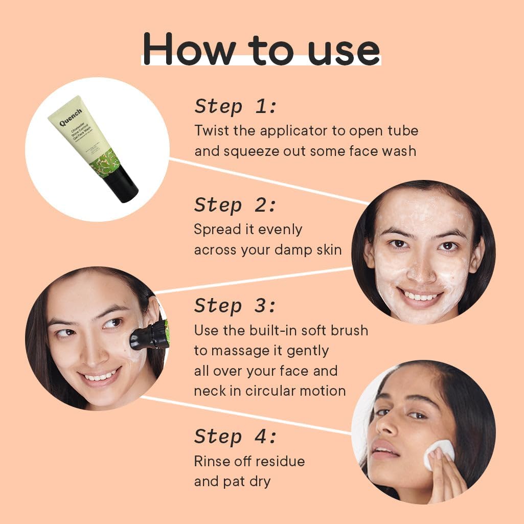 Korean Oil Control Face Wash with Silicone Brush - For Oily Skin & Blackheads - Home & Travel Use