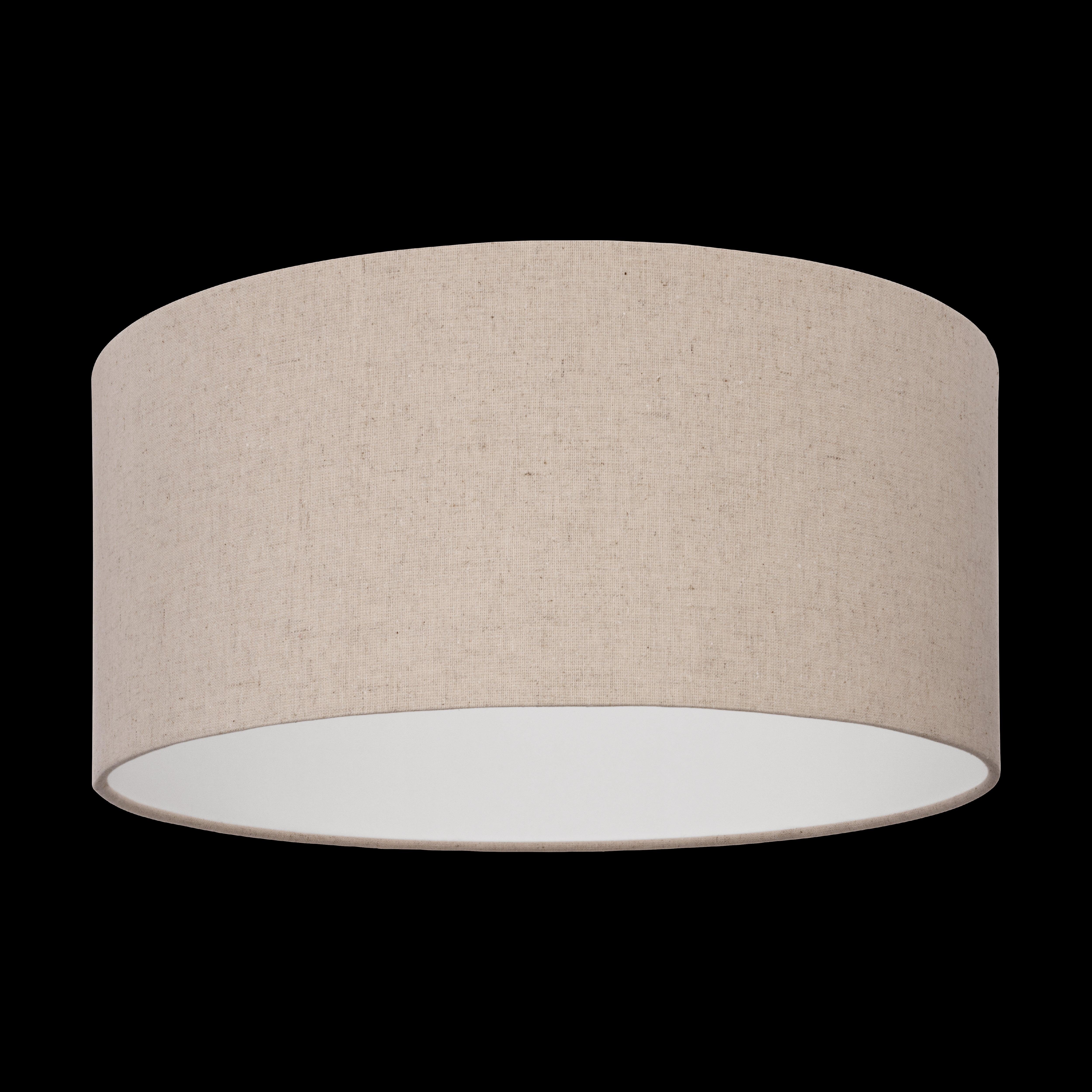 Eglo Feniglia Natural Linen Drum Shade Ceiling Flush Mount Light - Modern Farmhouse Pendant Lighting for Bedroom, Living Room & Dining Room