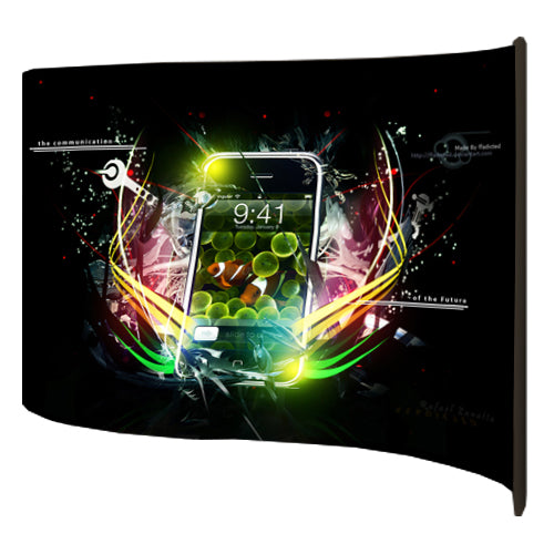 10' Wide Extra Large Wave Shaped Banner Stands (8' x 18 Deep) - Perfect for Trade Shows, Retail Displays & Outdoor Events