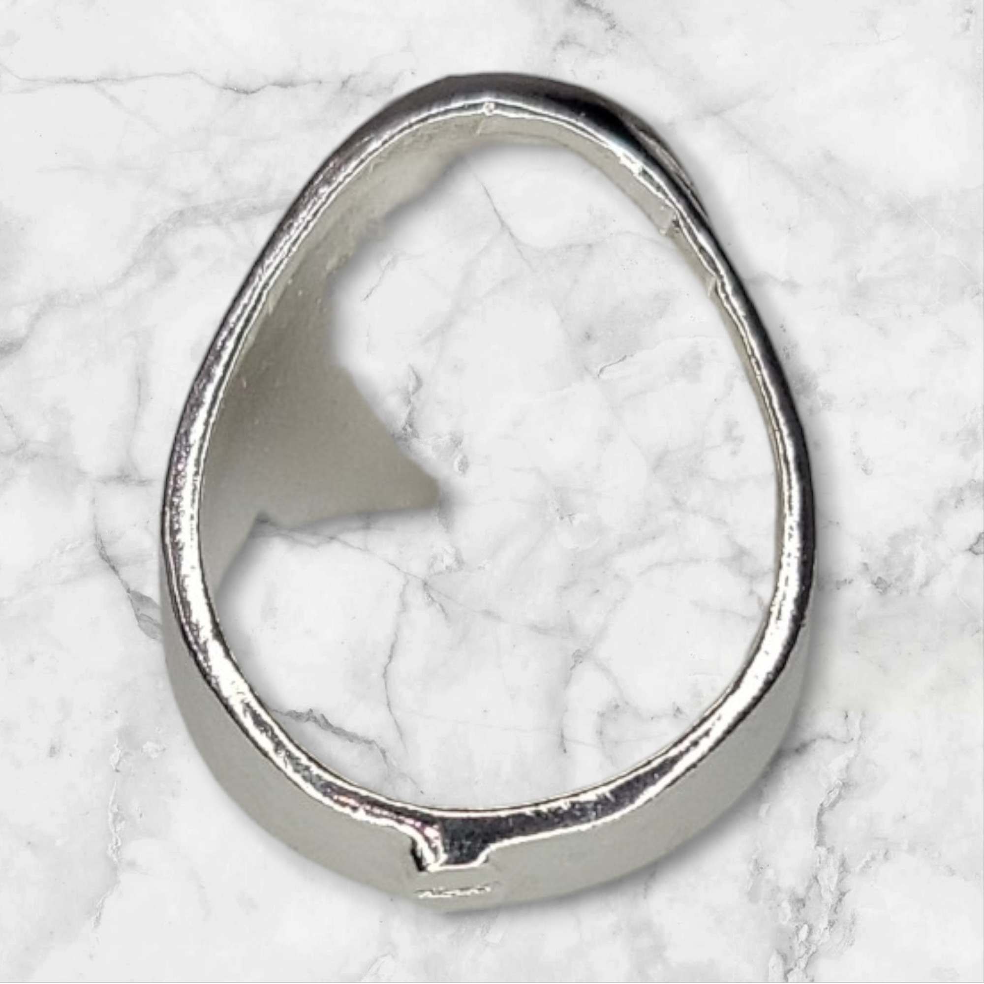 Solid Sterling Silver Inlay Oval Blank Ring Setting - Rough Cast DIY Jewelry Making for Carving & Engraving - Size 8 Ring for Silversmiths & Jewelry Designers - Perfect for Handmade Rings, Wedding Bands & Custom Jewelry Creations