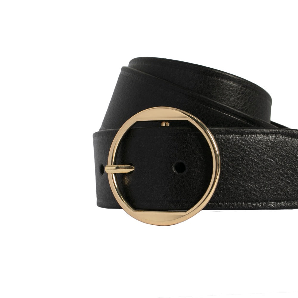 Ella Genuine Leather Belt for Women - Stylish Black Waist Belt - Perfect for Casual, Office & Evening Outfits