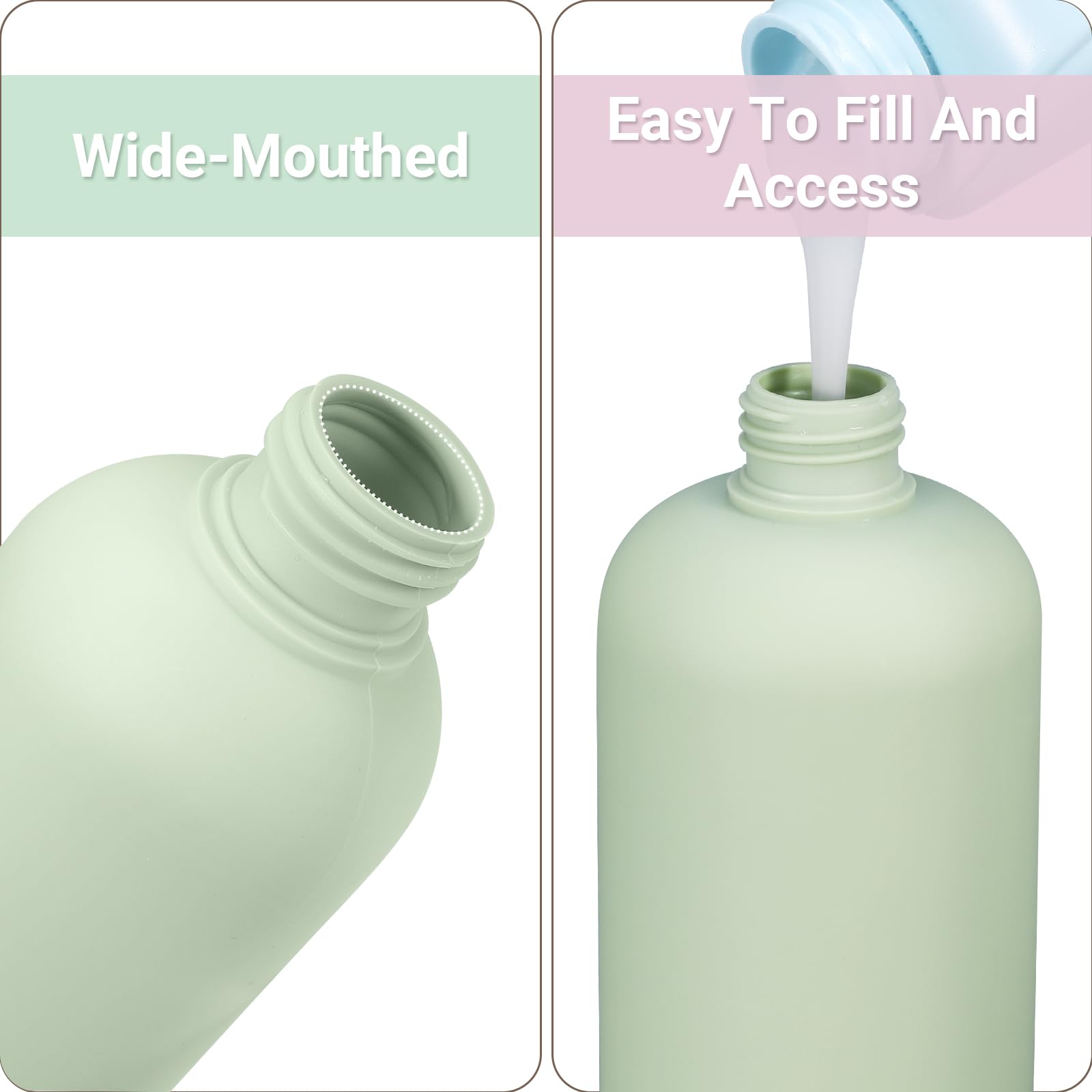 8.8 oz Leak Proof Travel Bottles for Toiletries - 4 Pack Refillable Squeeze Bottles for Shampoo, Conditioner, Lotion & Body Wash | TSA Approved, BPA Free Plastic Containers for Air Travel, Gym & Camping Essentials