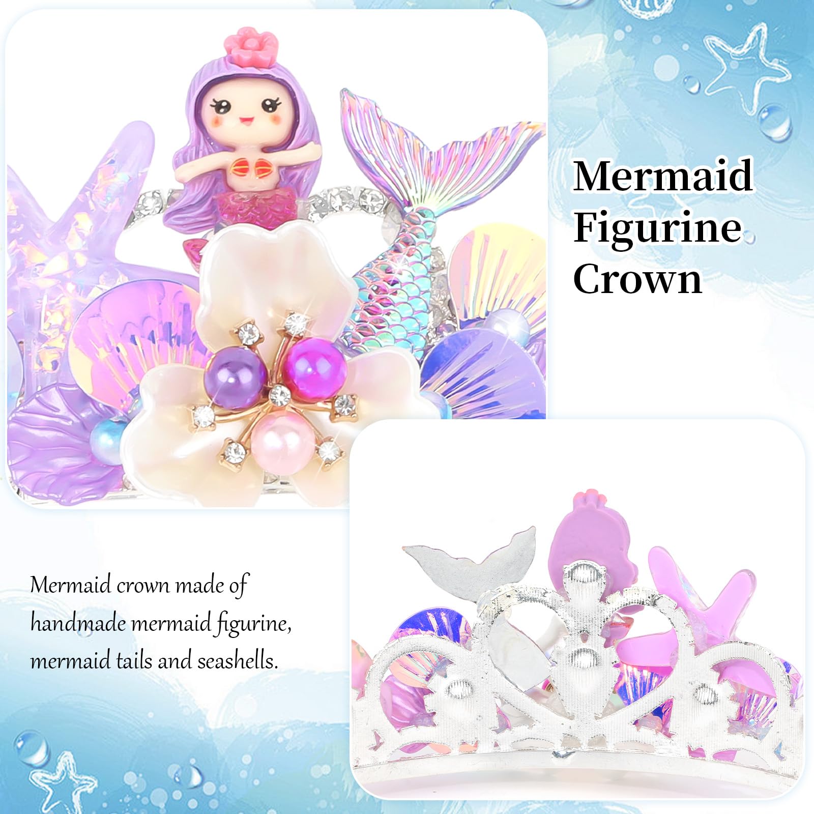 Mermaid Crown Headband - Elegant Fish Scale & Seashell Hair Accessory for Women & Girls | Perfect for Birthday Parties, Costumes & Themed Events | Purple