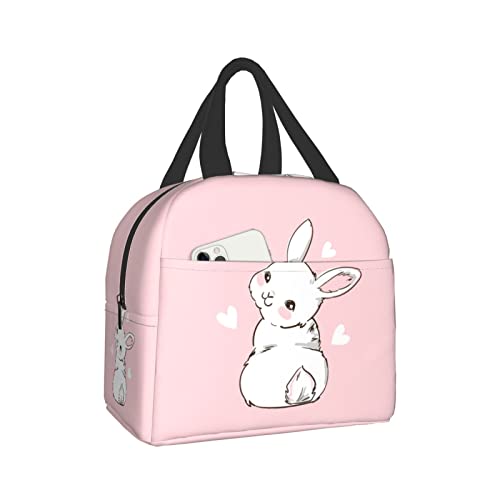 Cute Bunny And Heart On A Pink