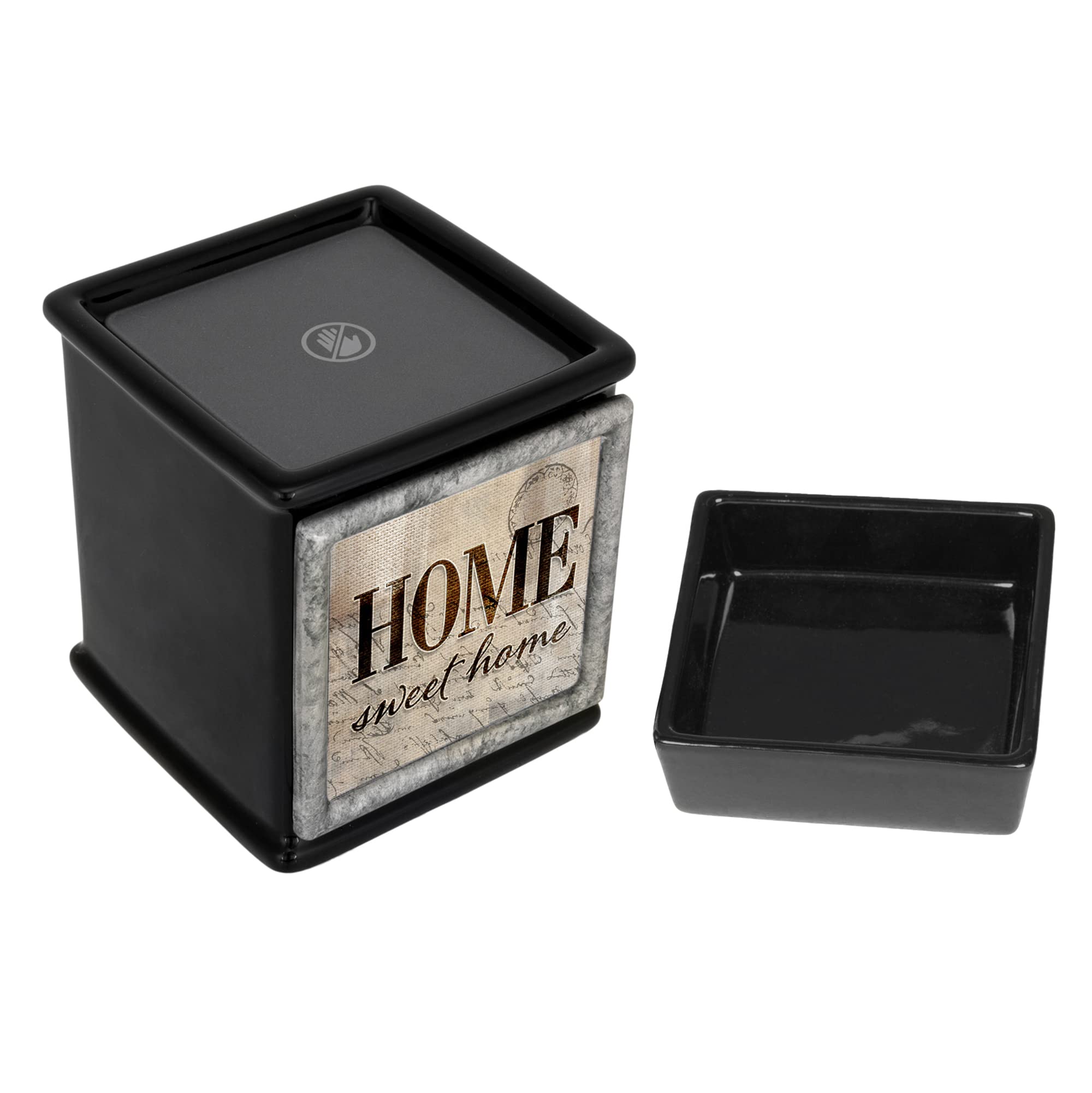 Elanze Designs Home Sweet Home Ceramic Glossy Black Photo Frame & Wax Warmer - Interchangeable Decor for Candles, Oils, and Photos | Perfect for Living Room, Bedroom, and Gift Giving