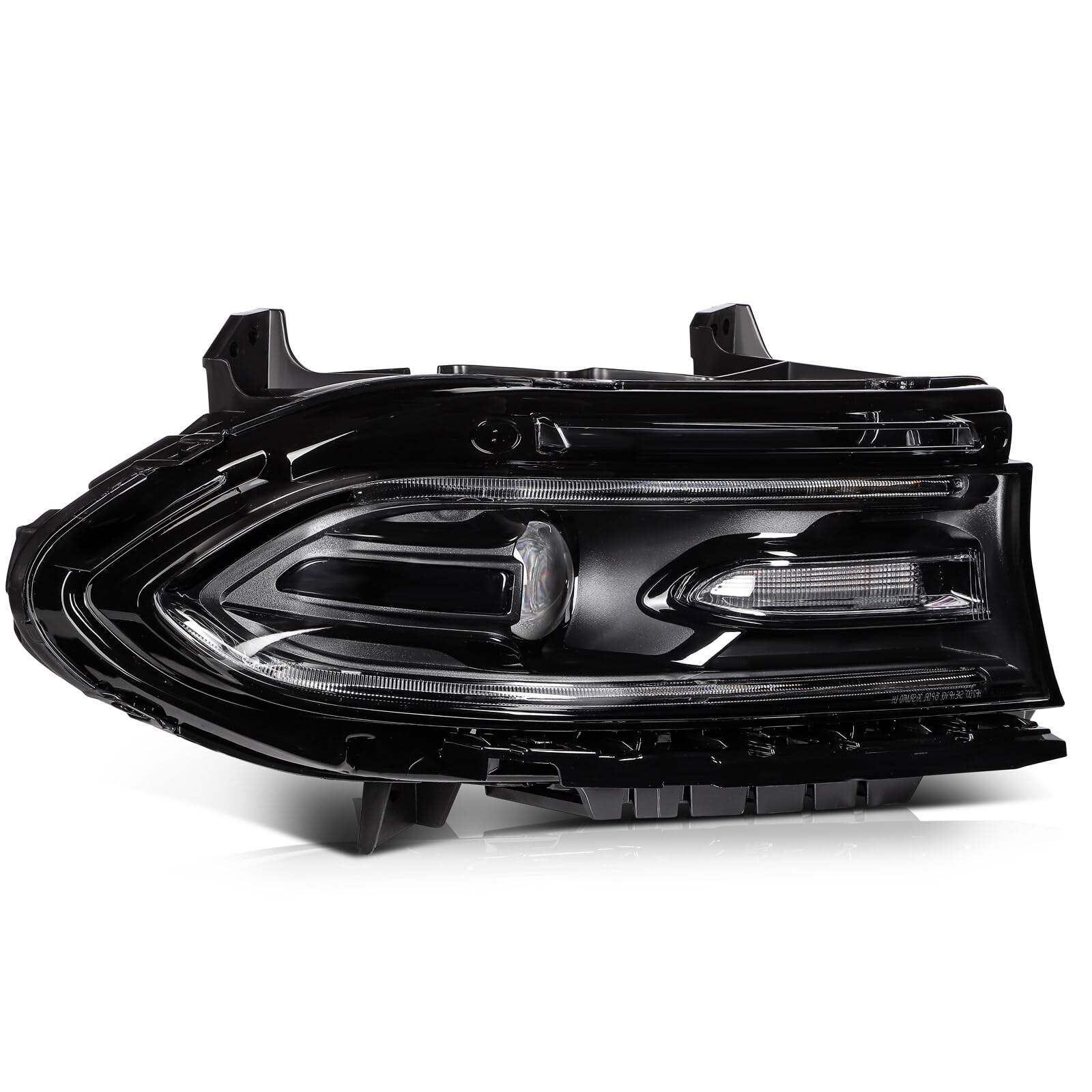 2015-2023 Dodge Charger Headlight Assembly - Black Housing & Clear Lens - Passenger Side Replacement - Perfect for Night Driving & Car Upgrades