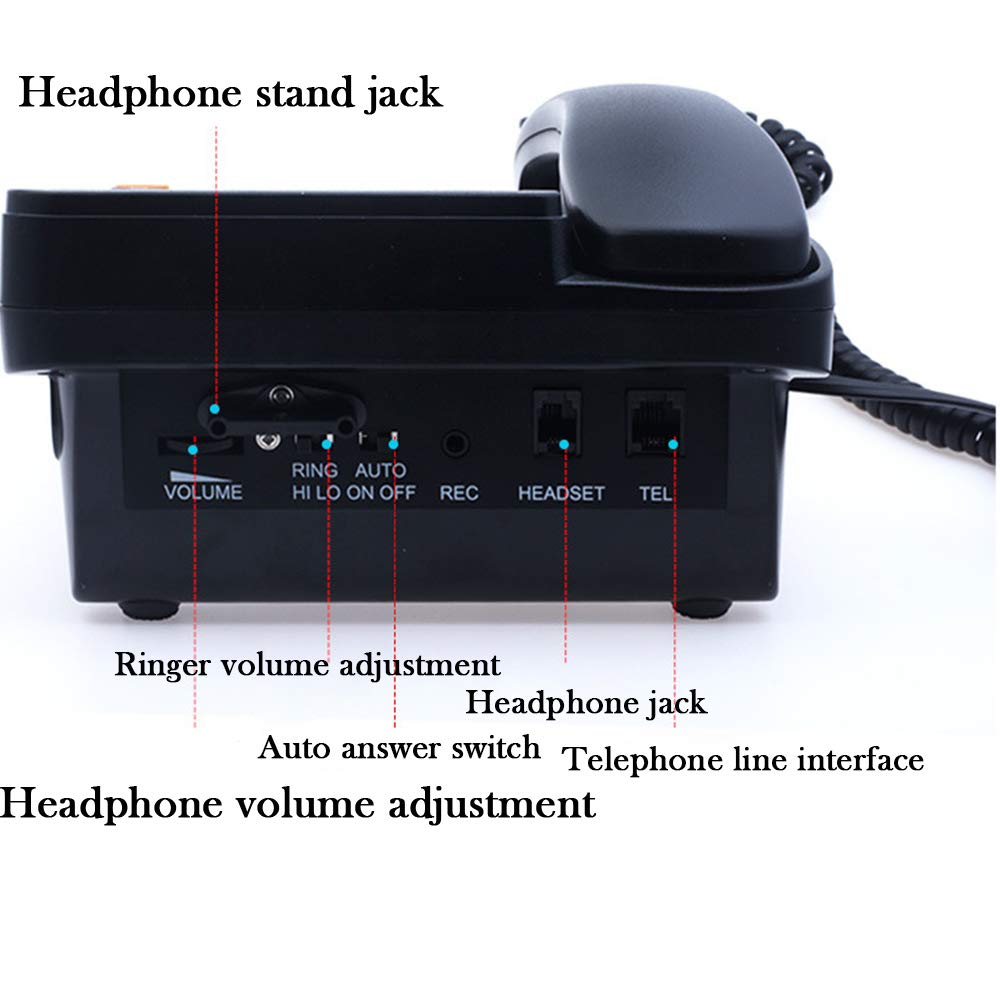 JeKaVis J-P17 Corded Landline Telephone with Headset - Call Center Phone with Caller ID, Multi-Functional Business Desktop Wired Phone for Home Office & Customer Service Use