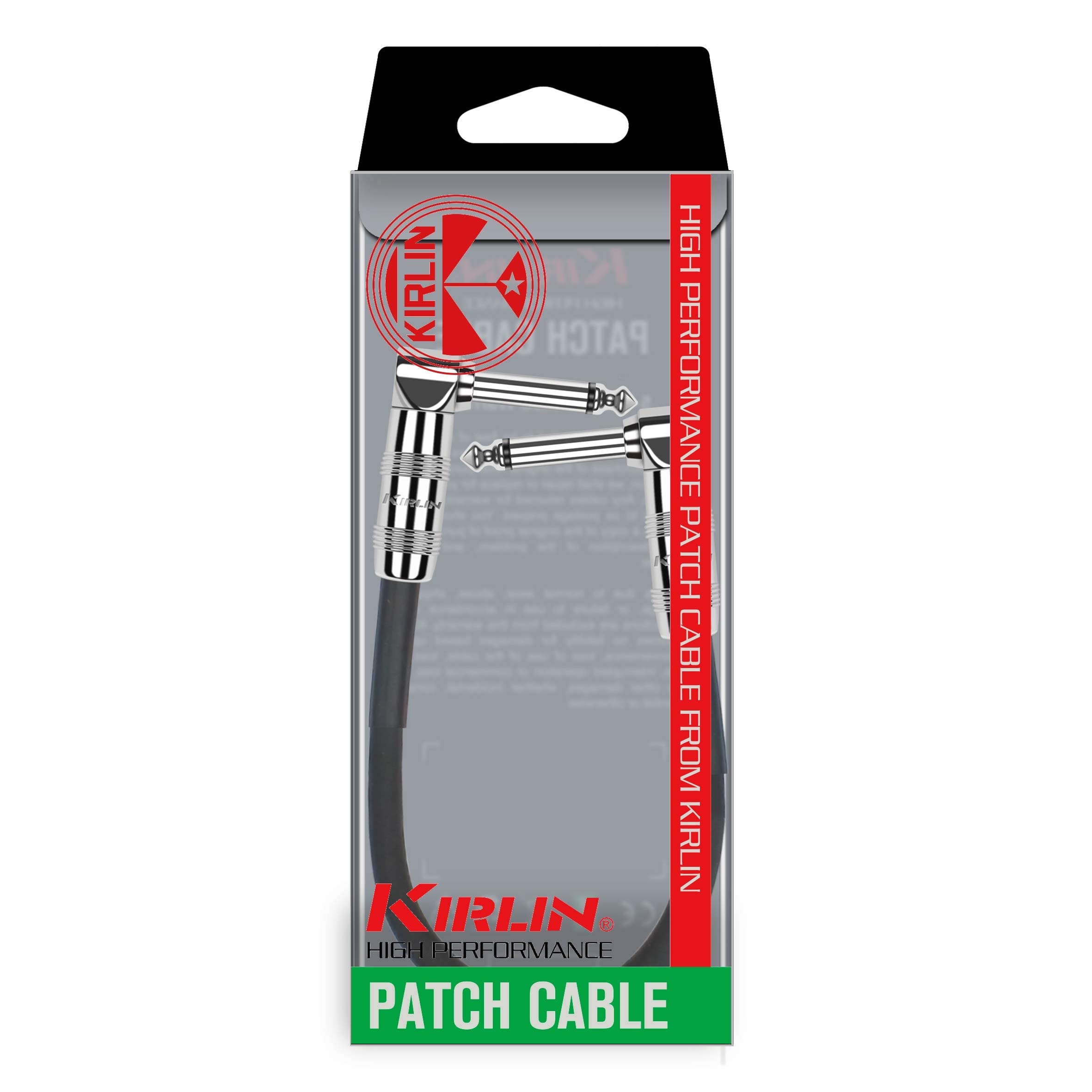 6 Inch Right Angle 1/4-Inch Plugs Patch Cable IPC-203PN-6/BK - Premium Audio Cable for Guitar, Keyboard & Studio Equipment