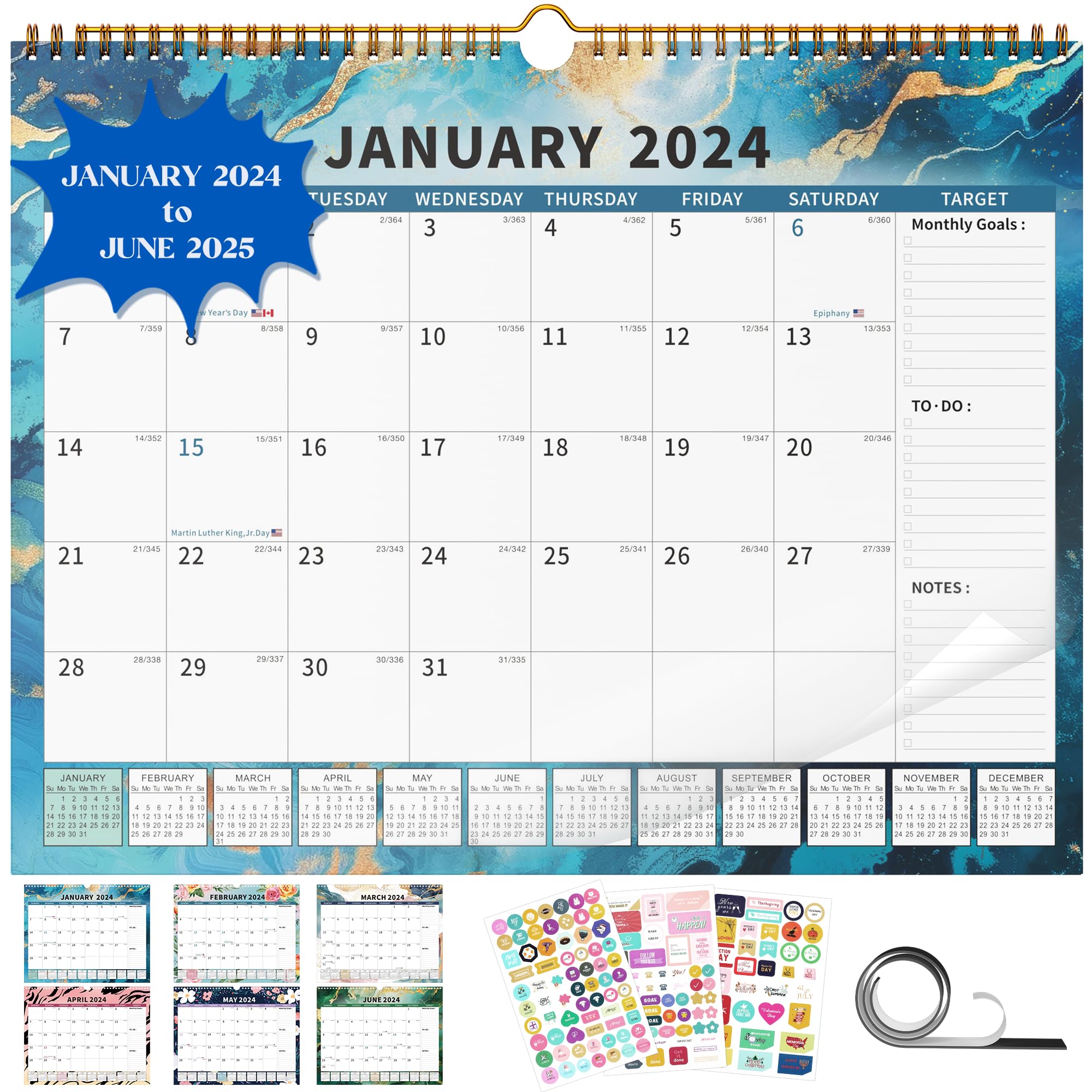 2024-2025 Magnetic Refrigerator Calendar Planner - 15