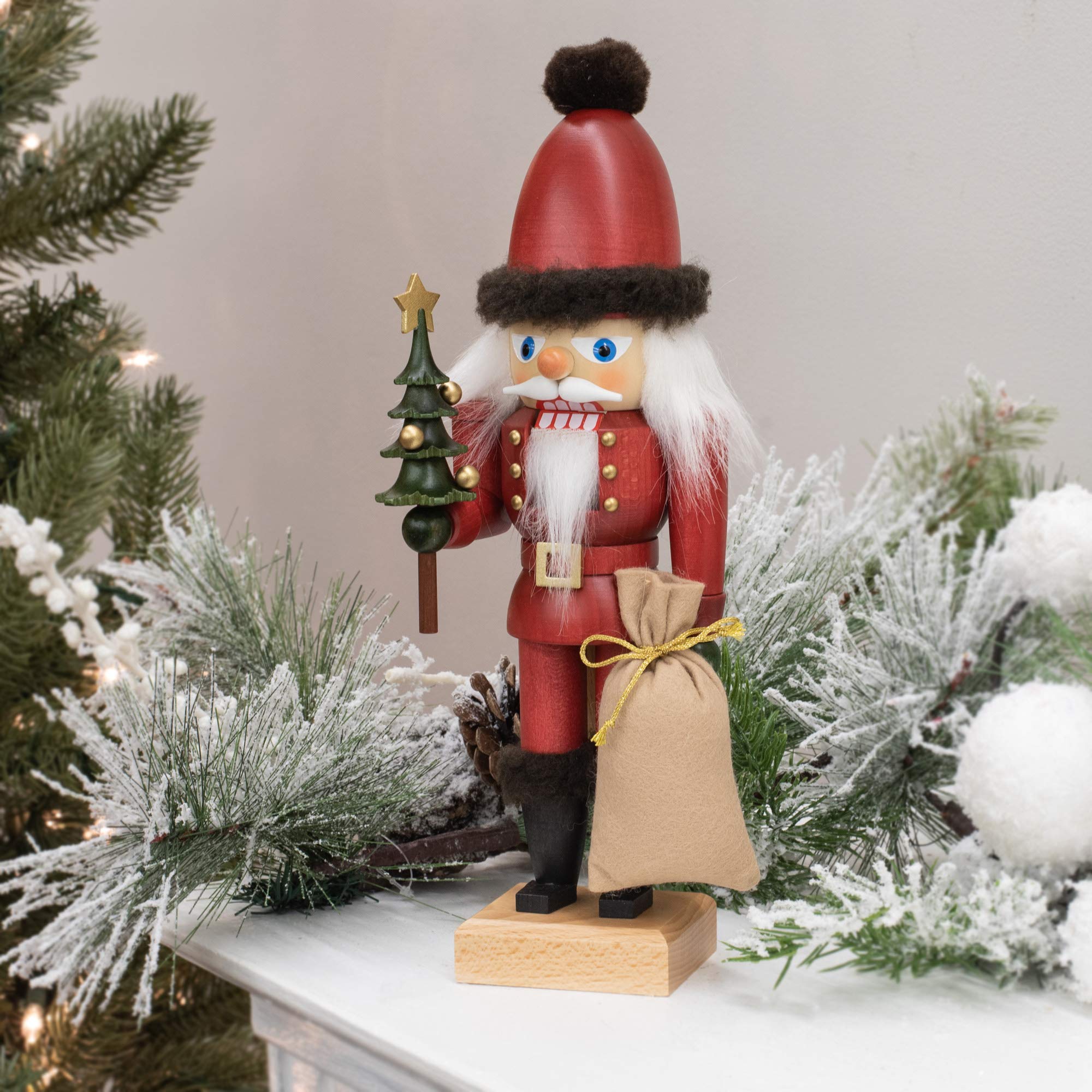 Christian Ulbricht Red Santa Nutcracker - Handcrafted German Christmas Decoration for Holiday Tree & Festive Home Decor