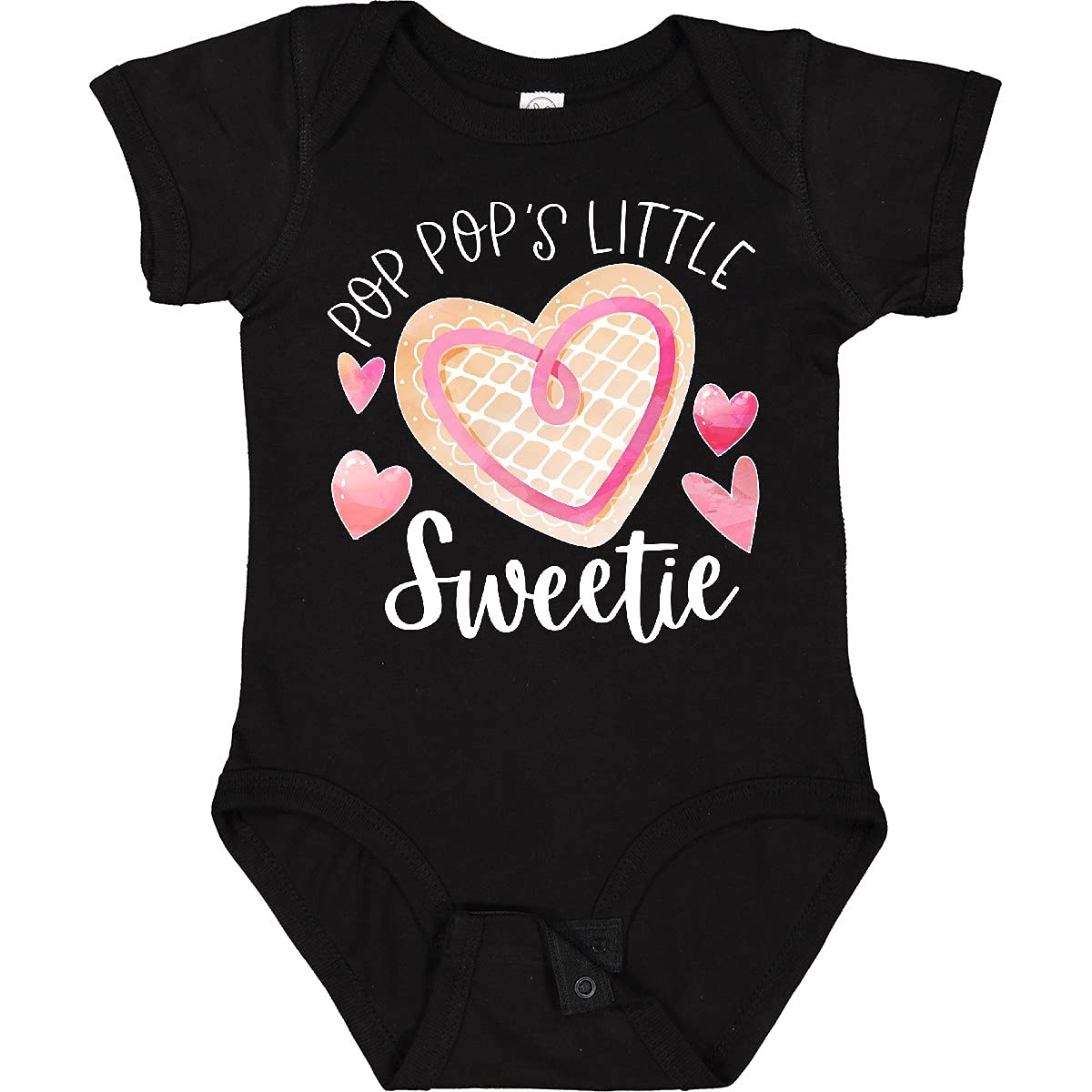 Inktastic Pop Pop's Little Sweetie Pink Heart Cookie Baby Bodysuit - Cute Outfit for Newborns, Infants & Toddlers - Perfect for Family Photos, Holidays & Special Occasions
