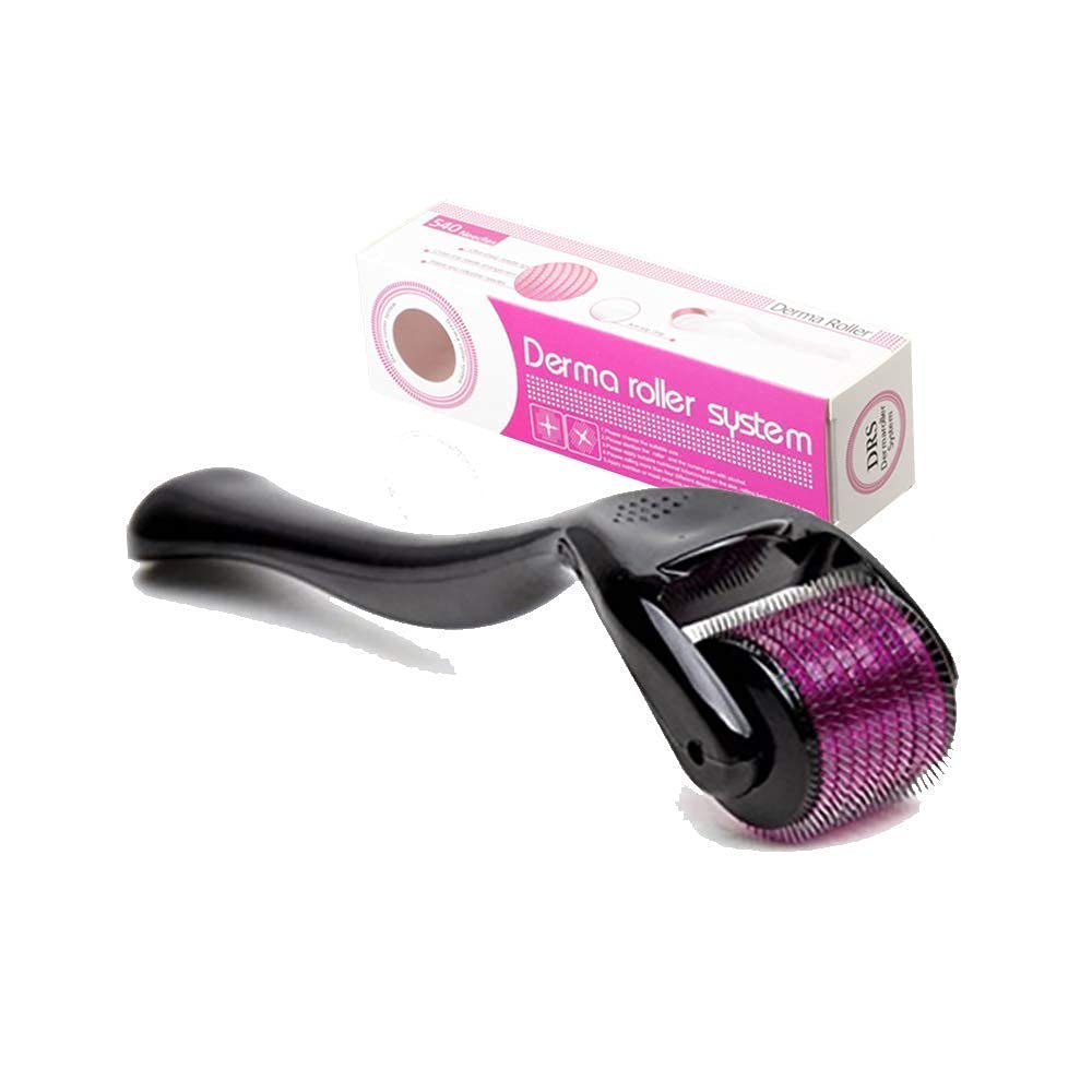 Professional Derma Roller Set (0.25mm, 0.5mm, 1mm, 1.5mm, 2mm) with 540 Titanium Needles - Microneedling for Face, Scalp & Beard Growth - At-Home Skincare & Hair Regrowth Treatment for Men & Women