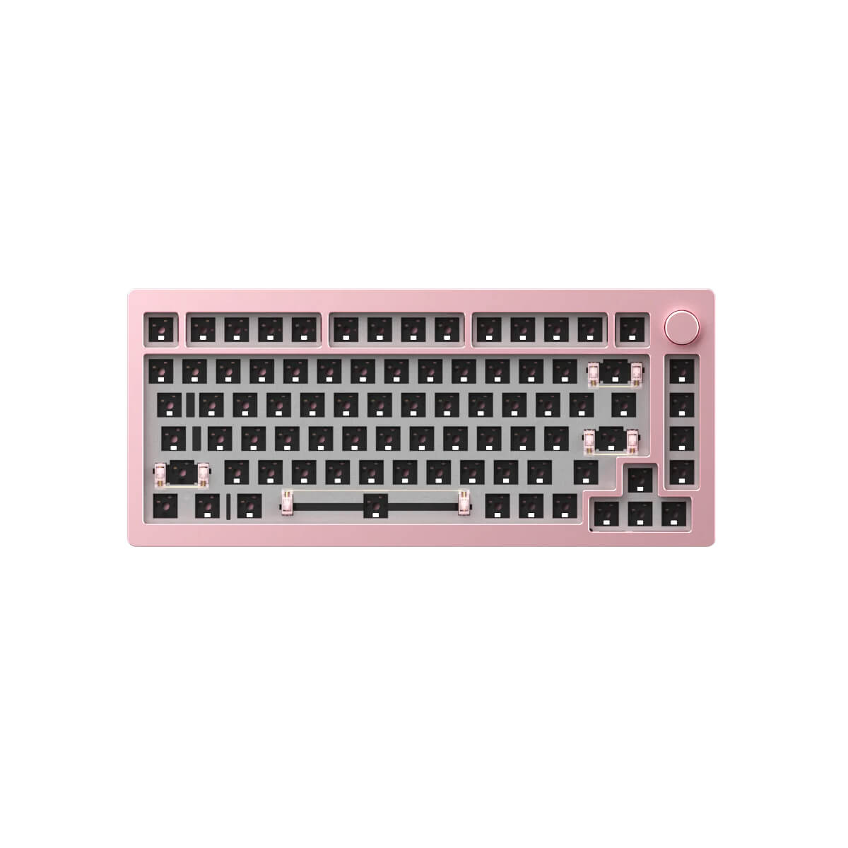 Akko Monsgeek M1 Gasket Mount DIY Mechanical Keyboard Kit - Aluminum Frame, Pink Color for Gaming & Typing Enthusiasts | Perfect for Home Office & Esports Setup